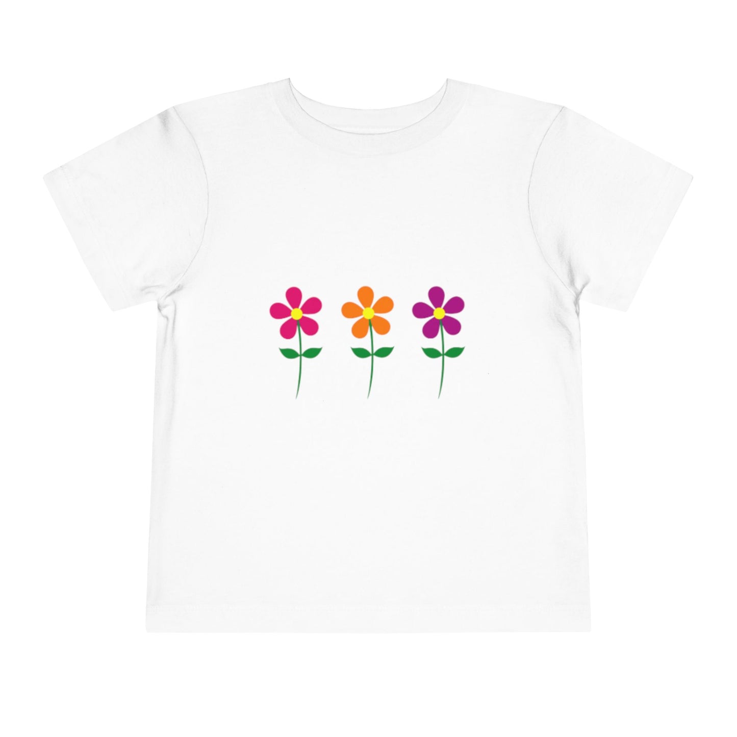 Bright Flowers - Short Sleeve Tee, Cute Kids Tee, Animal T-Shirt, Birthday Gift, Playtime Outfit, Baby Shower Gift