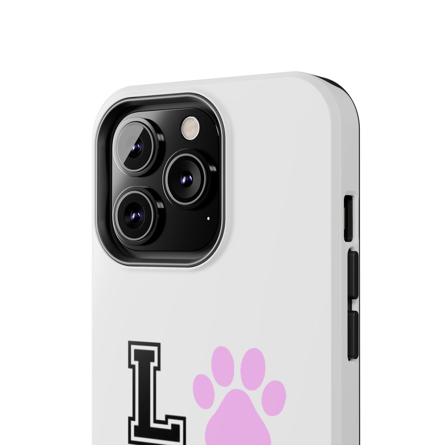 Love Pink Paw Print - Tough iPhone Cases - Choose your Size