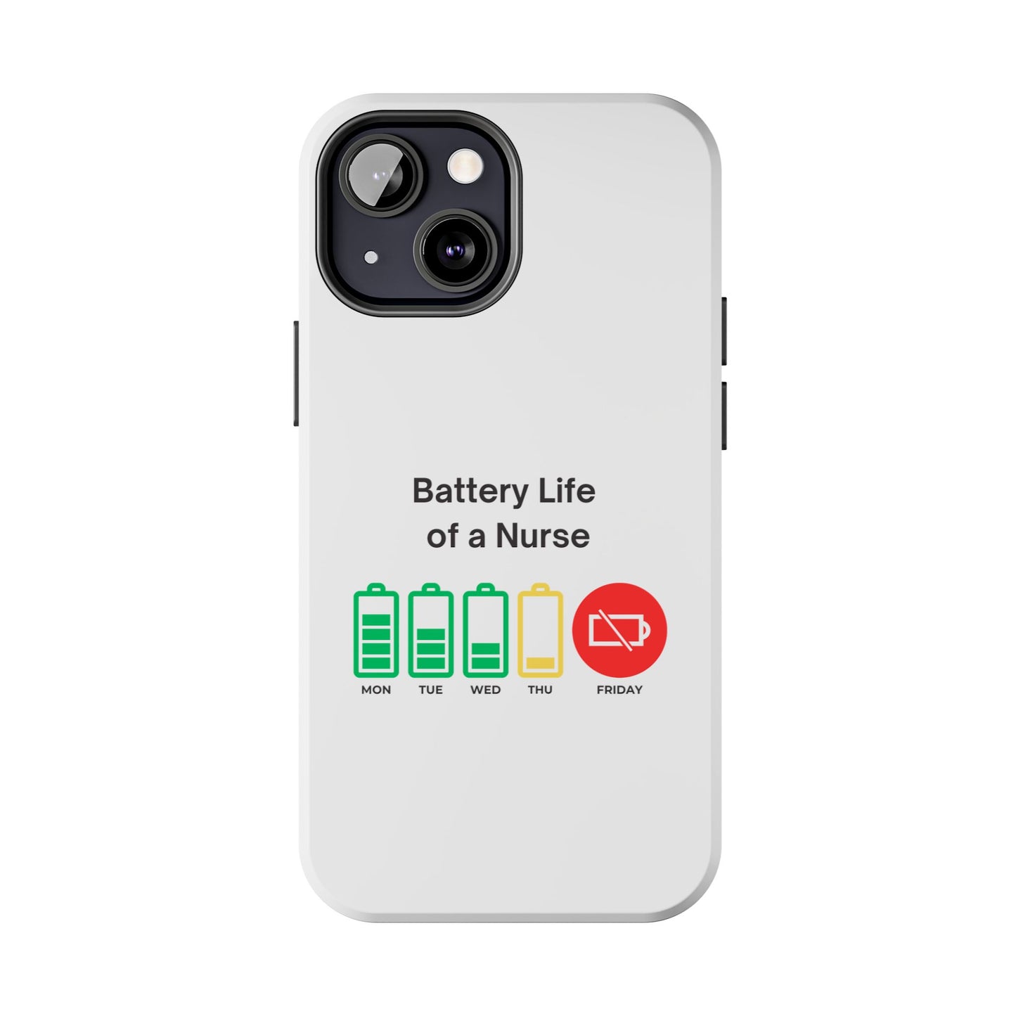 Battery Life of a Nurse - Tough iPhone Cases - Choose your Size