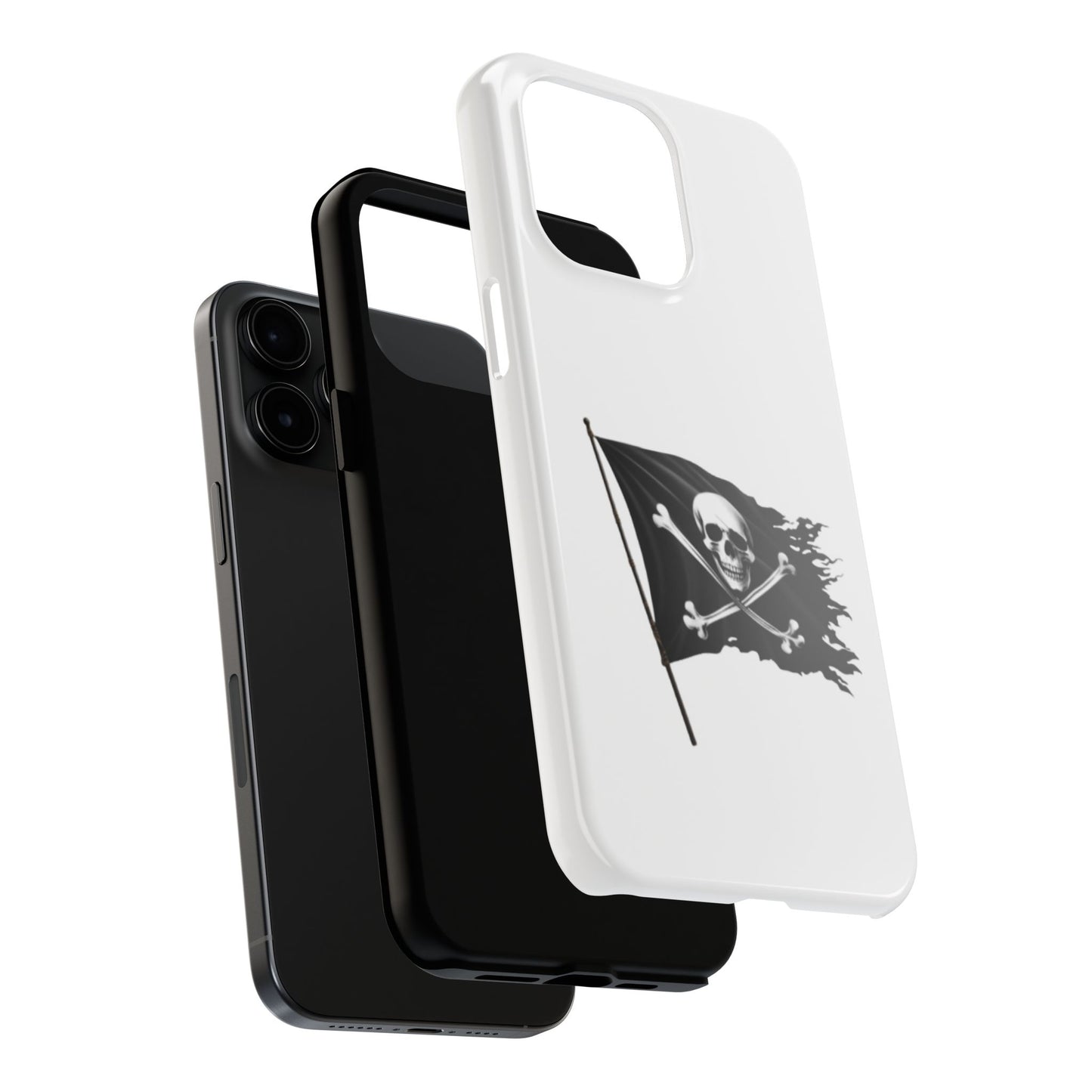 Black Skull Pirate Flag - Tough iPhone Cases - Choose your Size