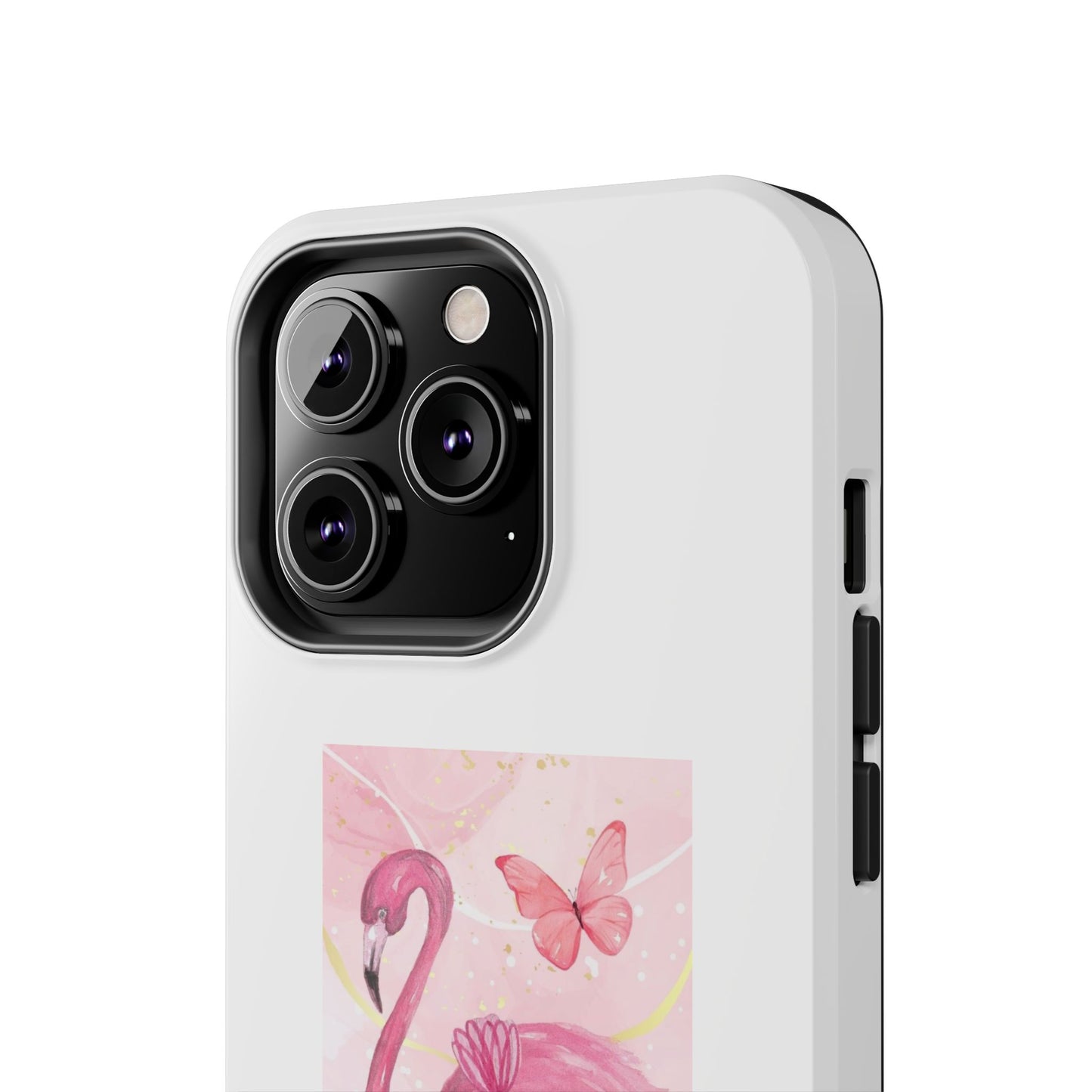 Flamingo & Butterfly - Tough iPhone Cases - Choose your Size
