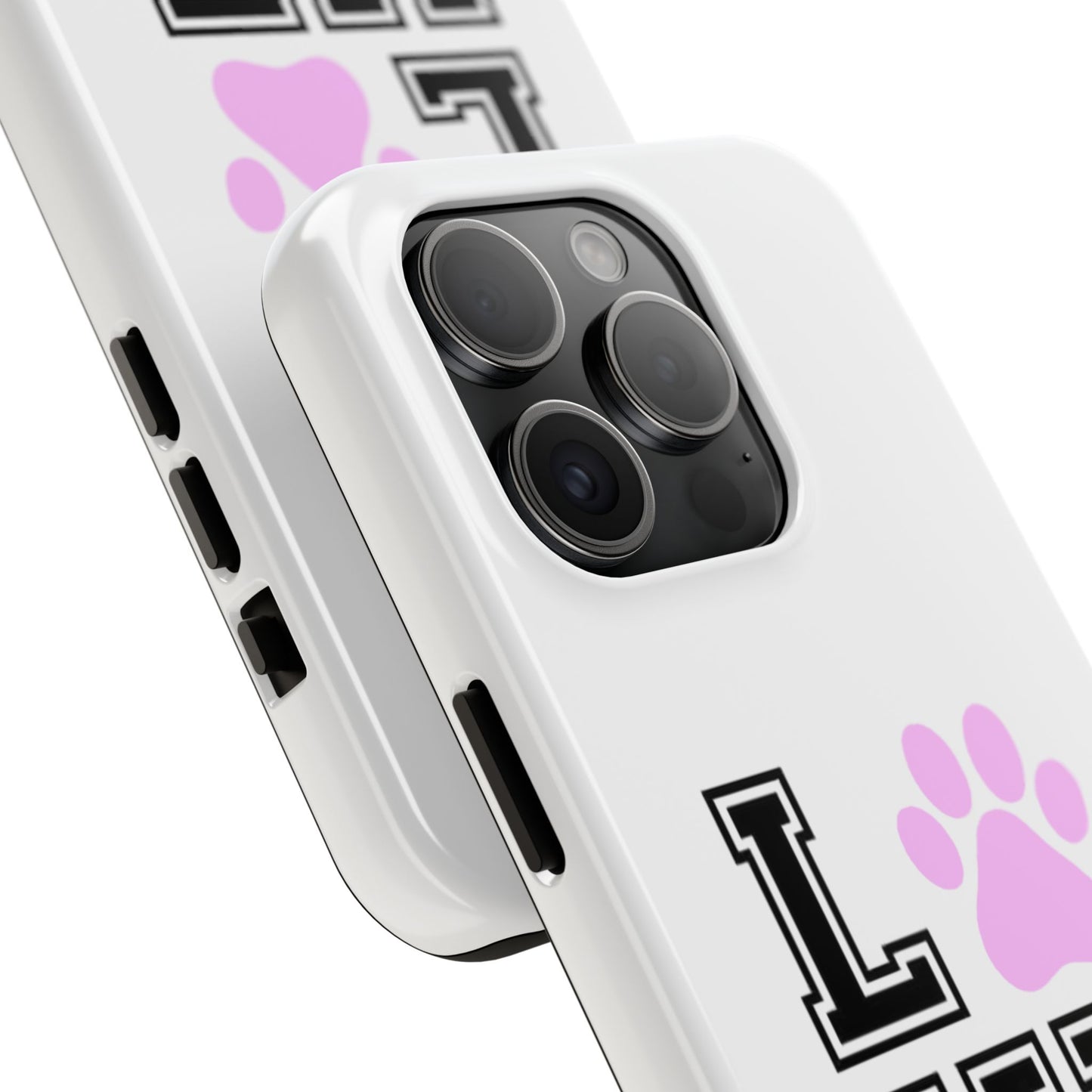 Love Pink Paw Print - Tough iPhone Cases - Choose your Size