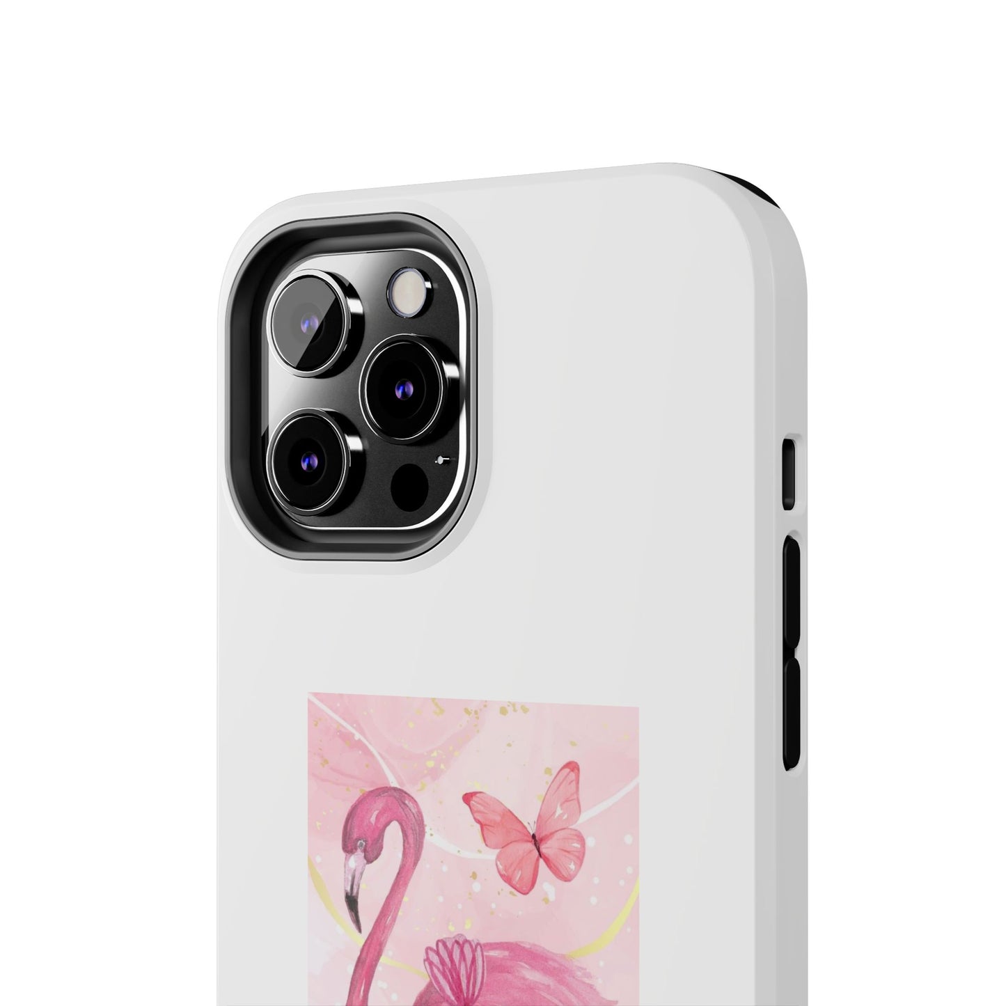 Flamingo & Butterfly - Tough iPhone Cases - Choose your Size
