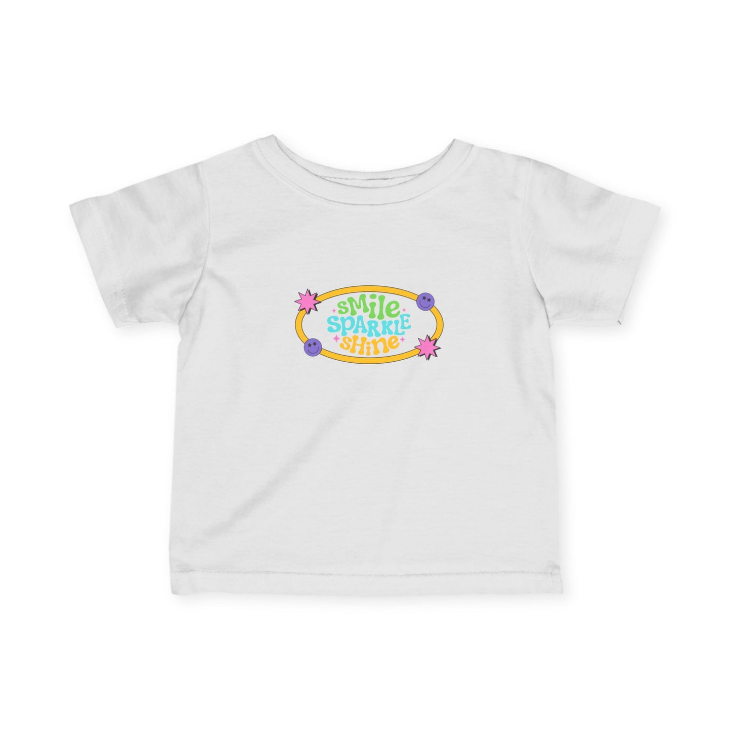 Smile Sparkle Shine - Infant Tee, Cute Baby Shirt, Toddler Graphics, Baby Shower Gift, Nursery Decor