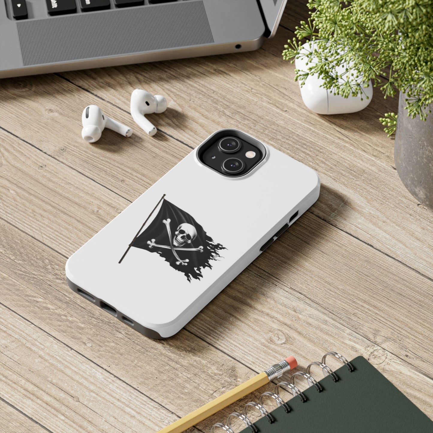 Black Skull Pirate Flag - Tough iPhone Cases - Choose your Size