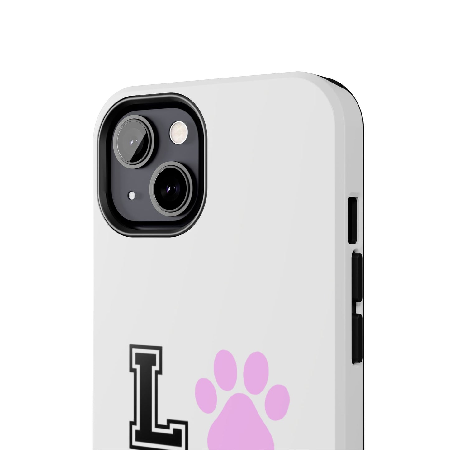 Love Pink Paw Print - Tough iPhone Cases - Choose your Size