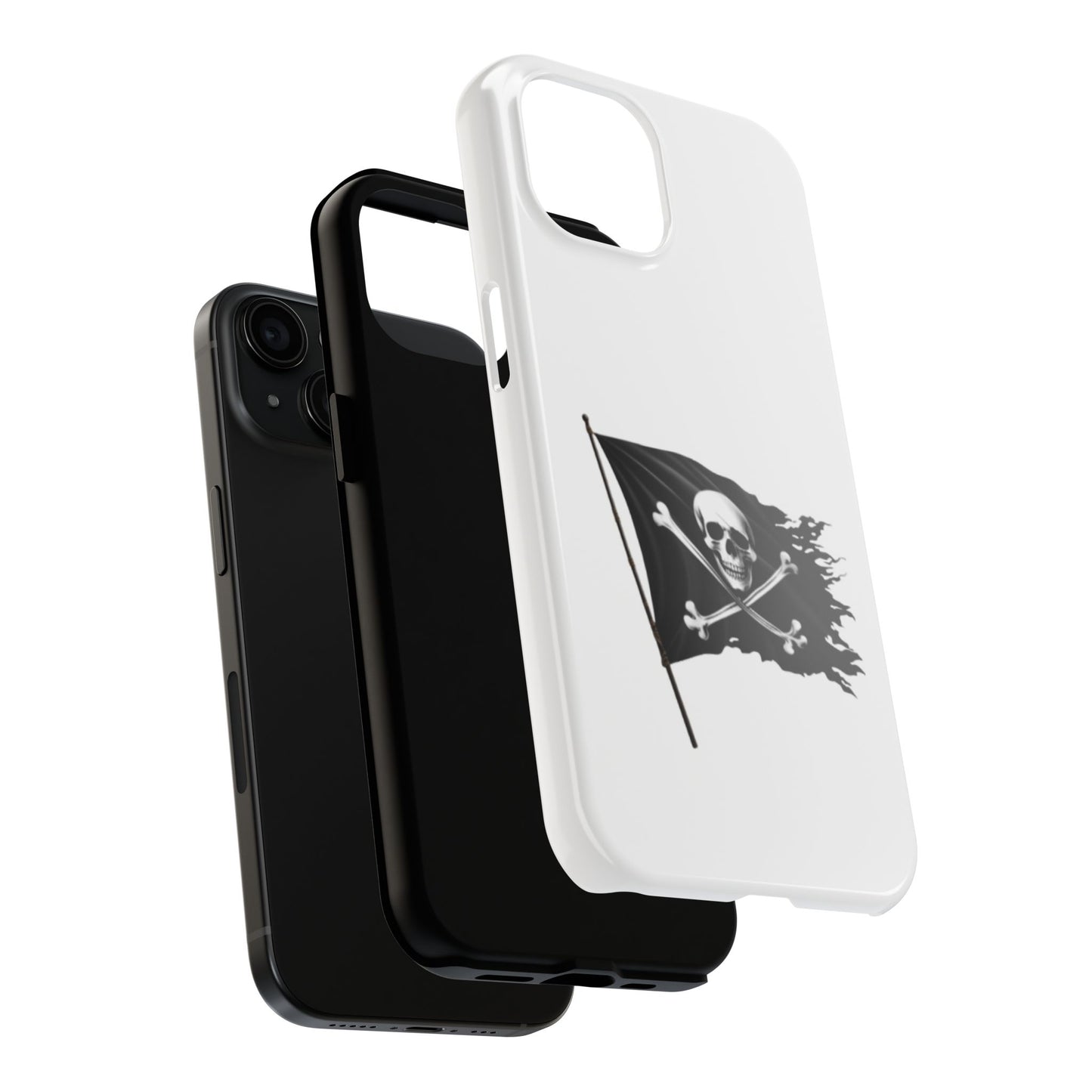 Black Skull Pirate Flag - Tough iPhone Cases - Choose your Size
