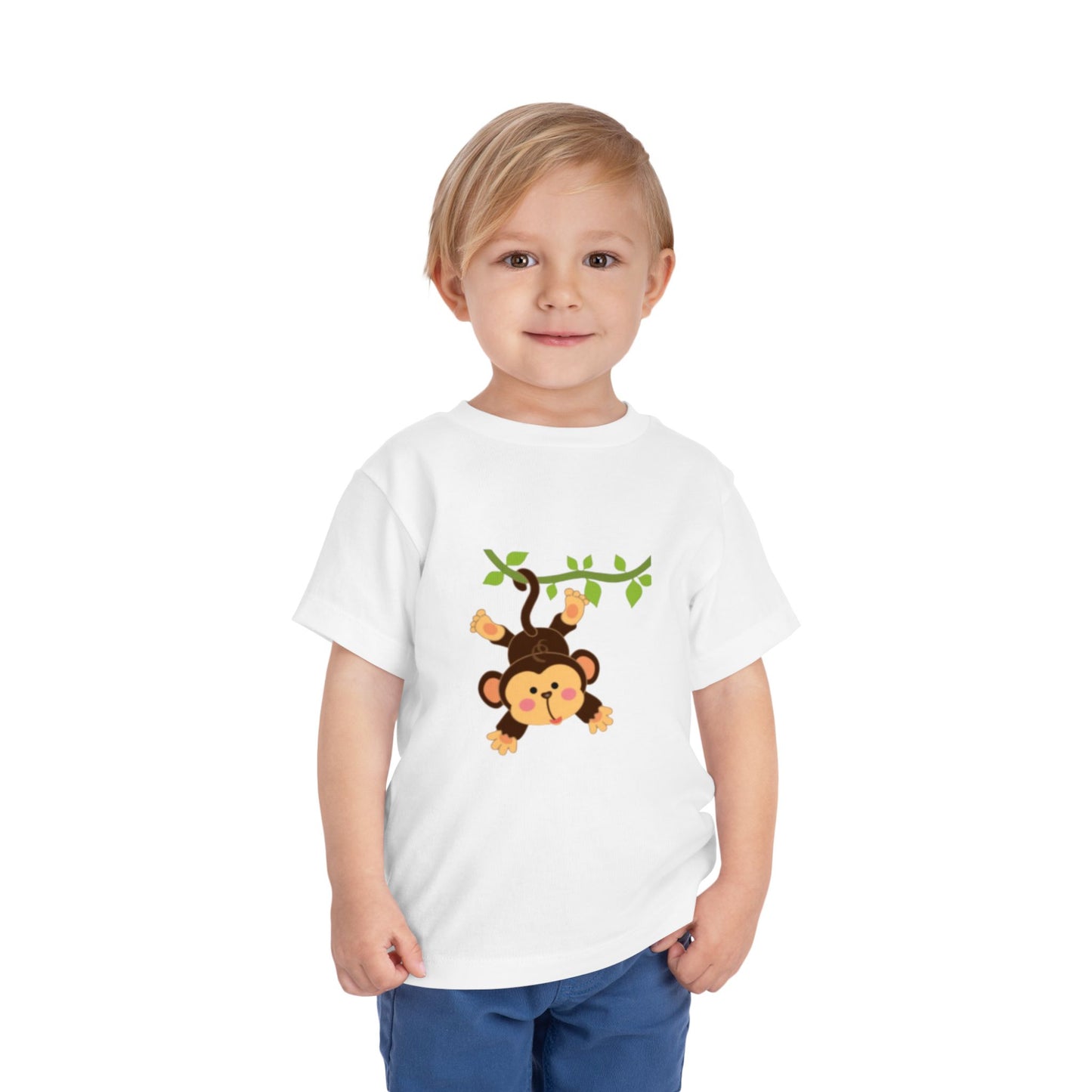 Hanging Monkey- Short Sleeve Tee, Cute Kids Tee, Animal T-Shirt, Birthday Gift, Playtime Outfit, Baby Shower Gift