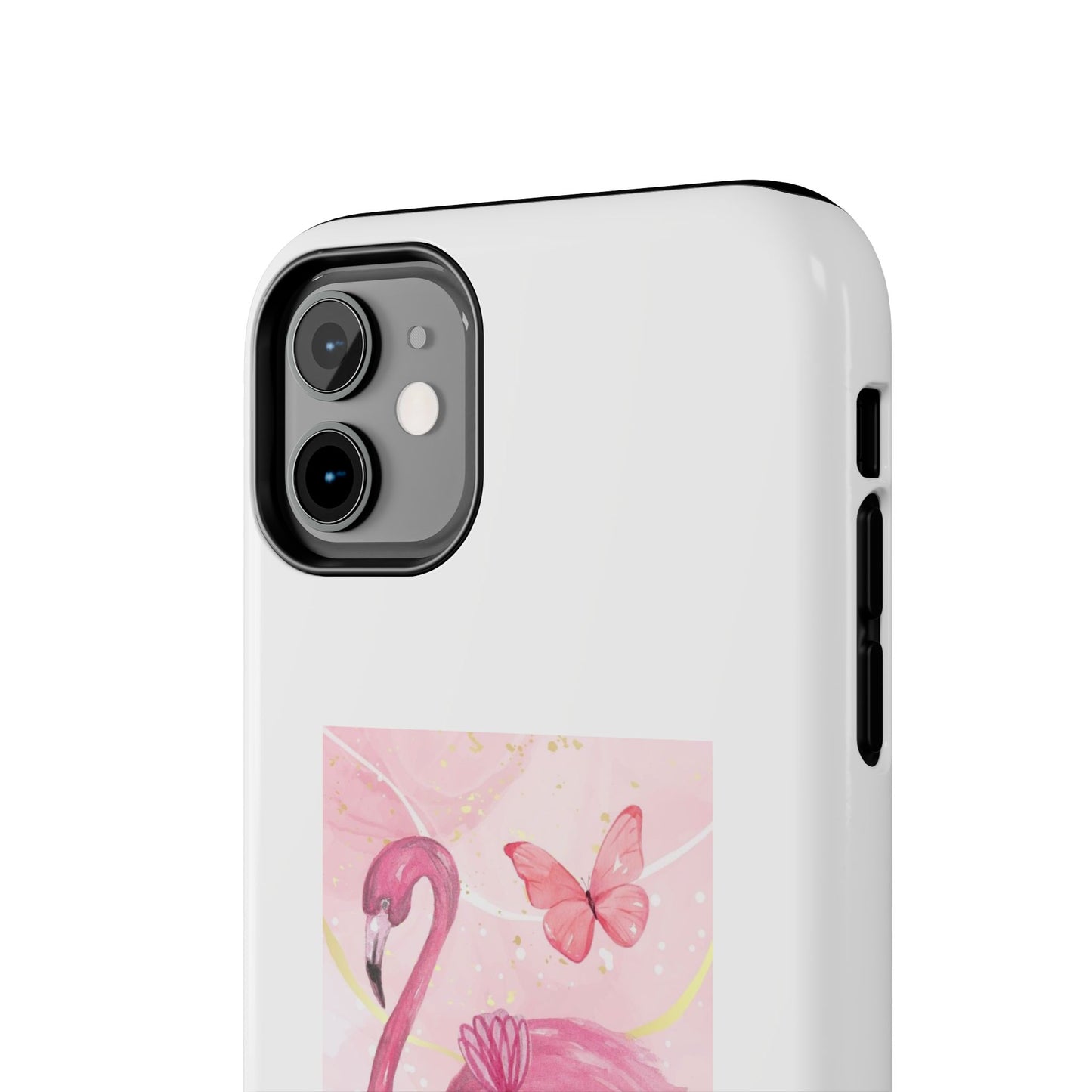 Flamingo & Butterfly - Tough iPhone Cases - Choose your Size