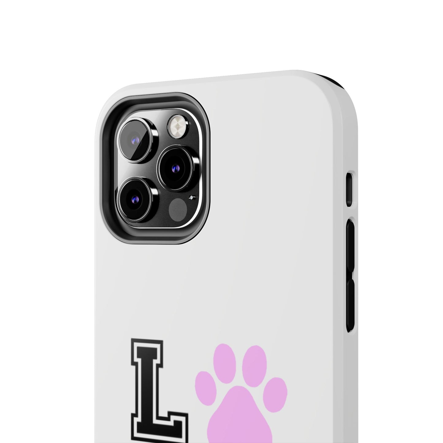 Love Pink Paw Print - Tough iPhone Cases - Choose your Size