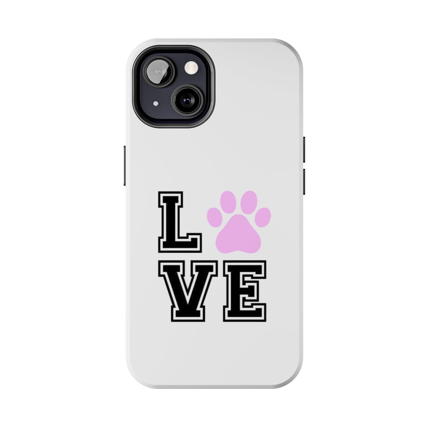 Love Pink Paw Print - Tough iPhone Cases - Choose your Size