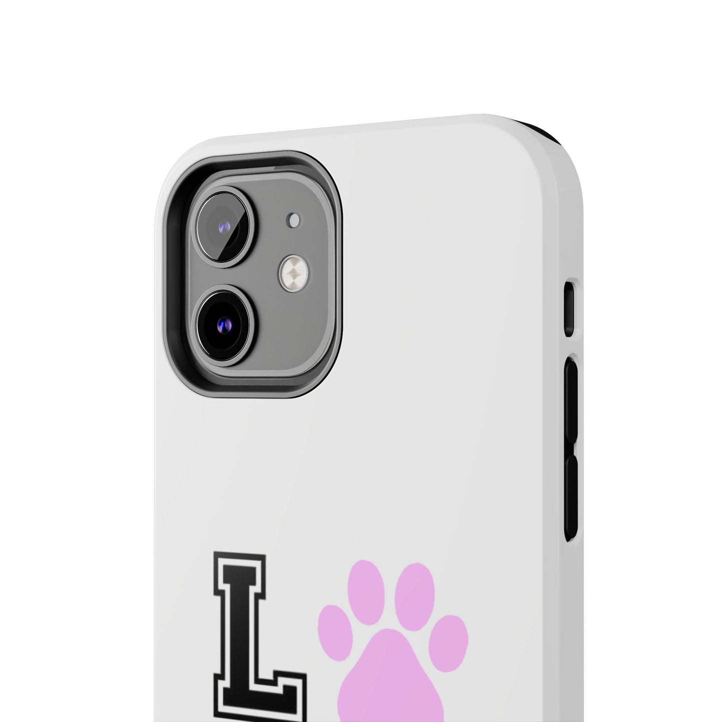 Love Pink Paw Print - Tough iPhone Cases - Choose your Size