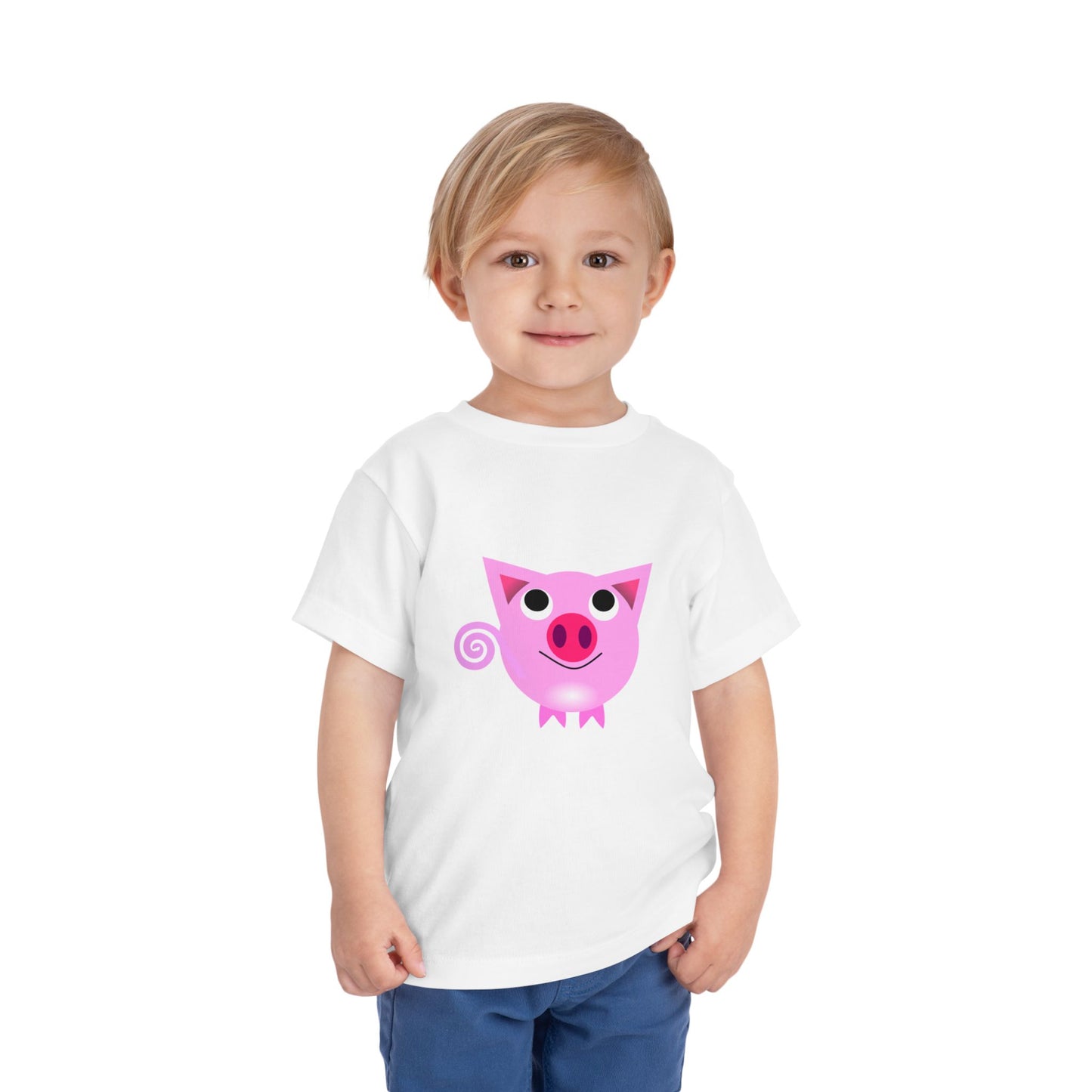 Pink Baby Pig - Short Sleeve Tee, Cute Kids Tee, Animal T-Shirt, Birthday Gift, Playtime Outfit, Baby Shower Gift