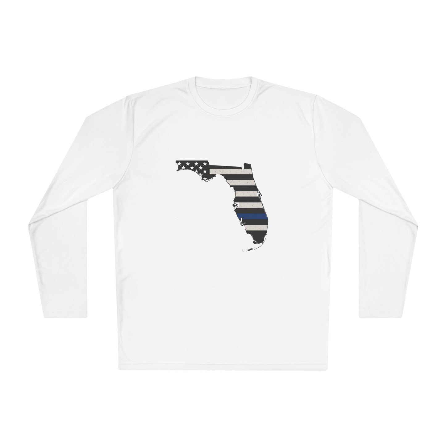 Thin Blue Line Florida Flag - Unisex Long Sleeve Tee, Lightweight Shirt, Perfect for Casual Wear, Gifts for Patriots, Florida Lover Apparel