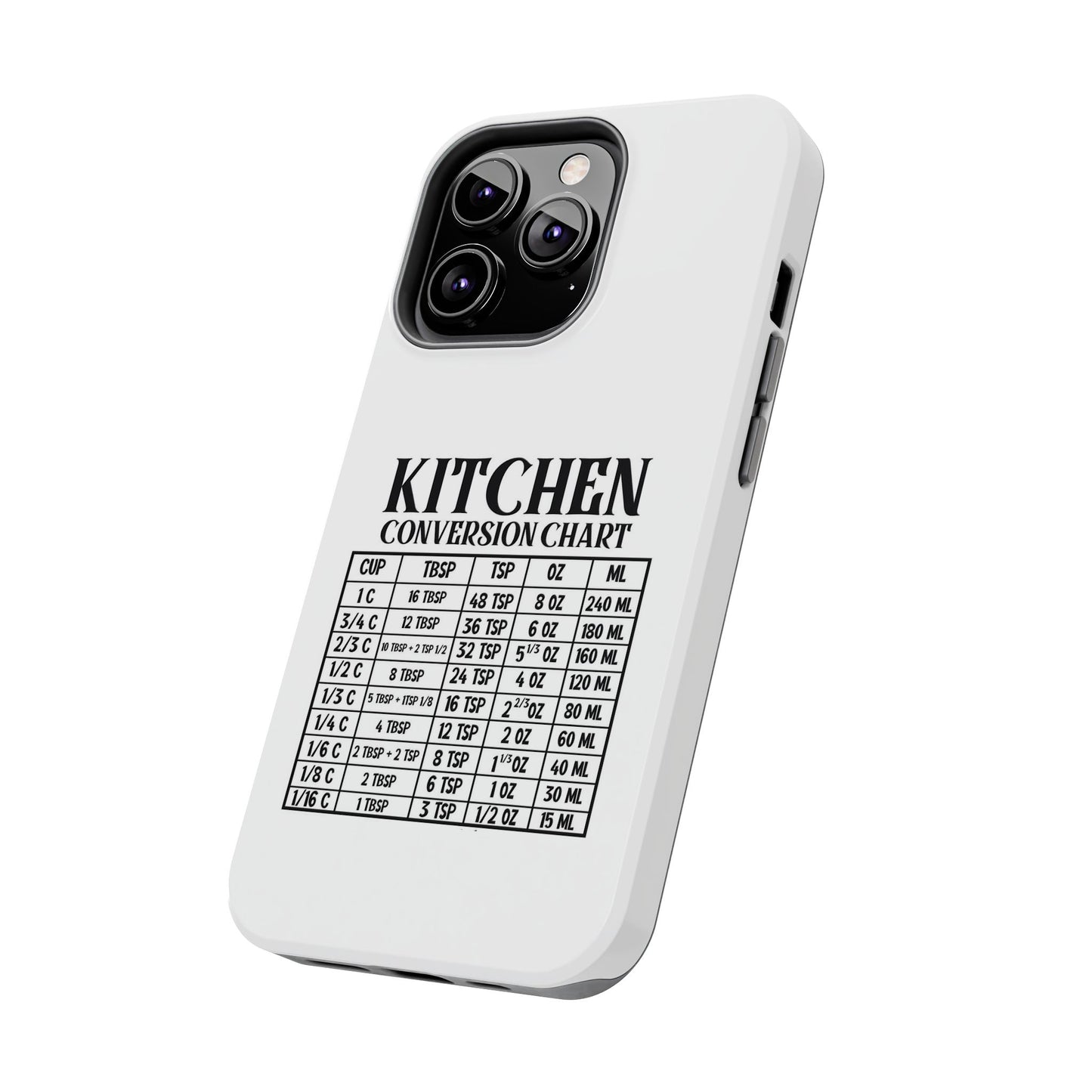 Kitchen Conversion Chart - Tough iPhone Cases - Choose your Size