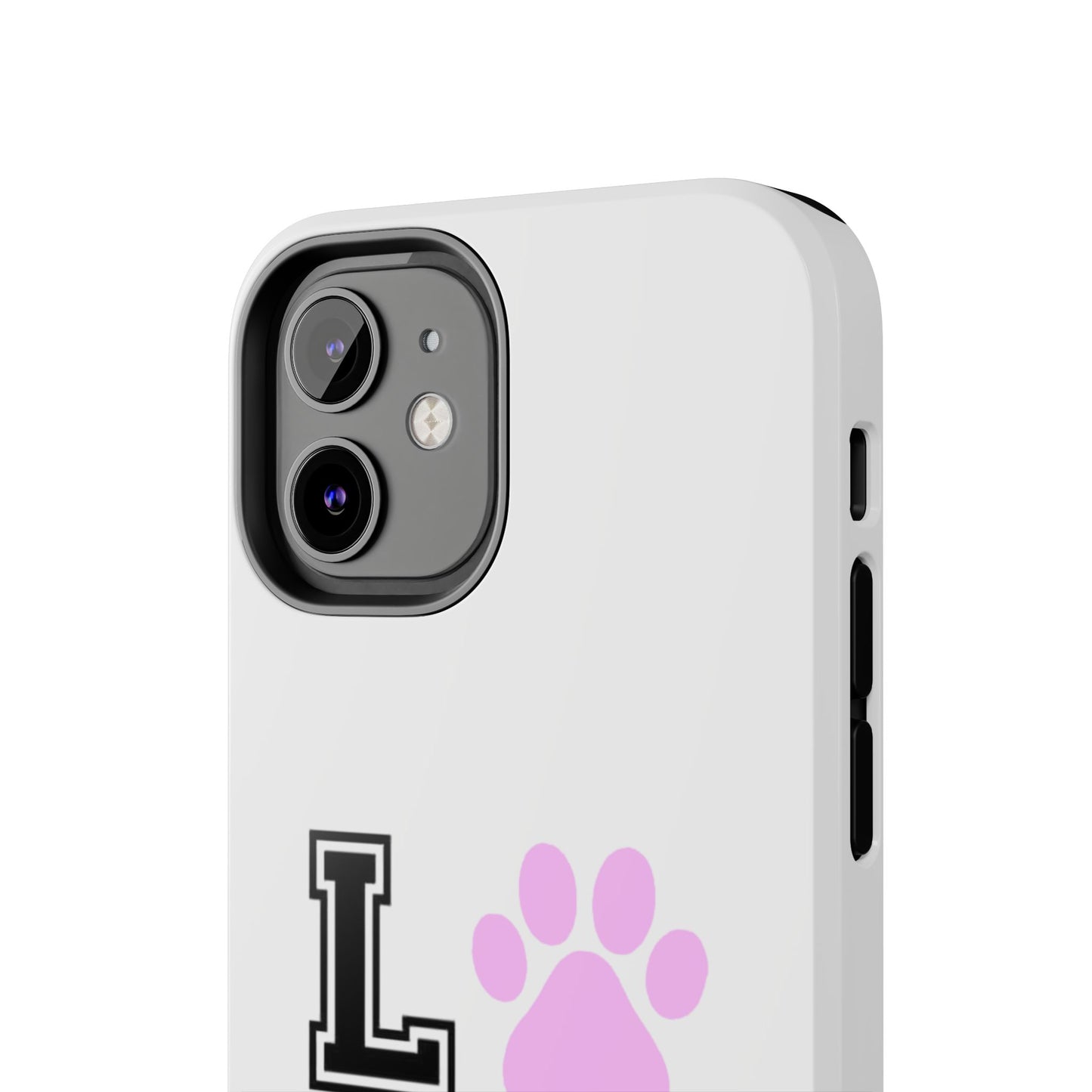 Love Pink Paw Print - Tough iPhone Cases - Choose your Size
