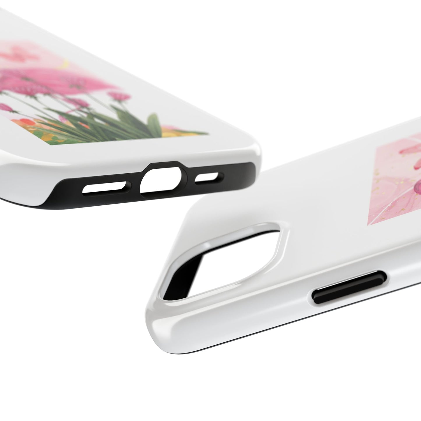 Flamingo & Butterfly - Tough iPhone Cases - Choose your Size