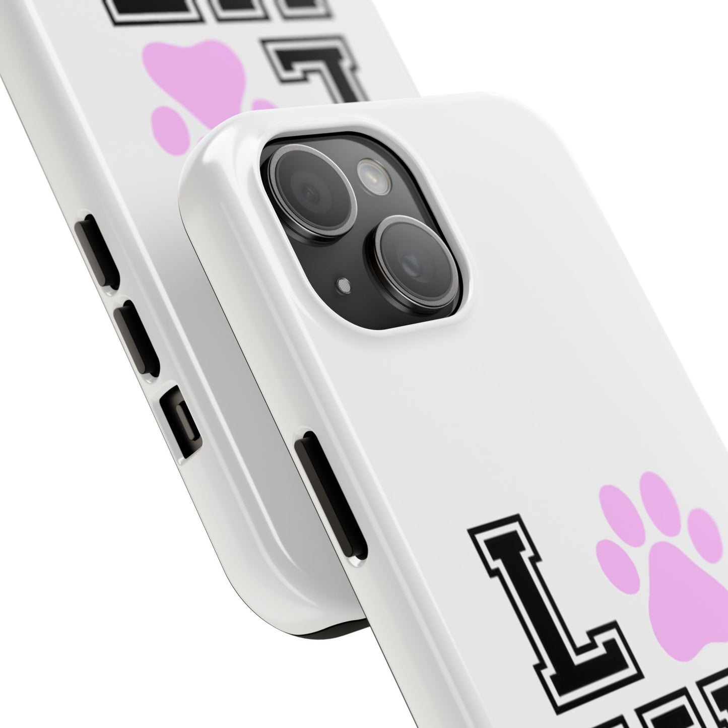 Love Pink Paw Print - Tough iPhone Cases - Choose your Size