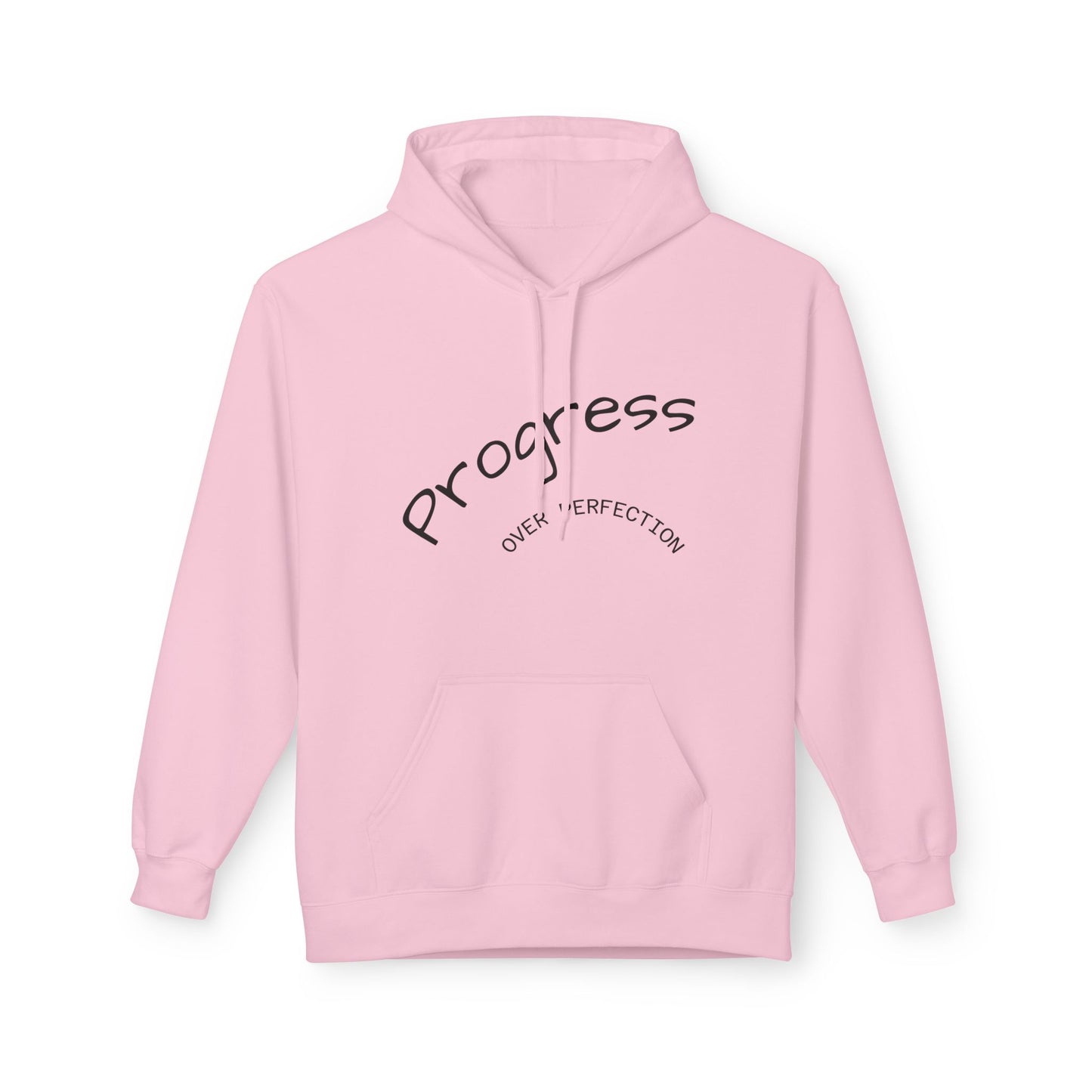 Progress Over Perfection Hoodie, Cozy Fleece Sweatshirt for Self-Care, Unisex Gift for Motivation, Self-Improvement, Relaxation Wear