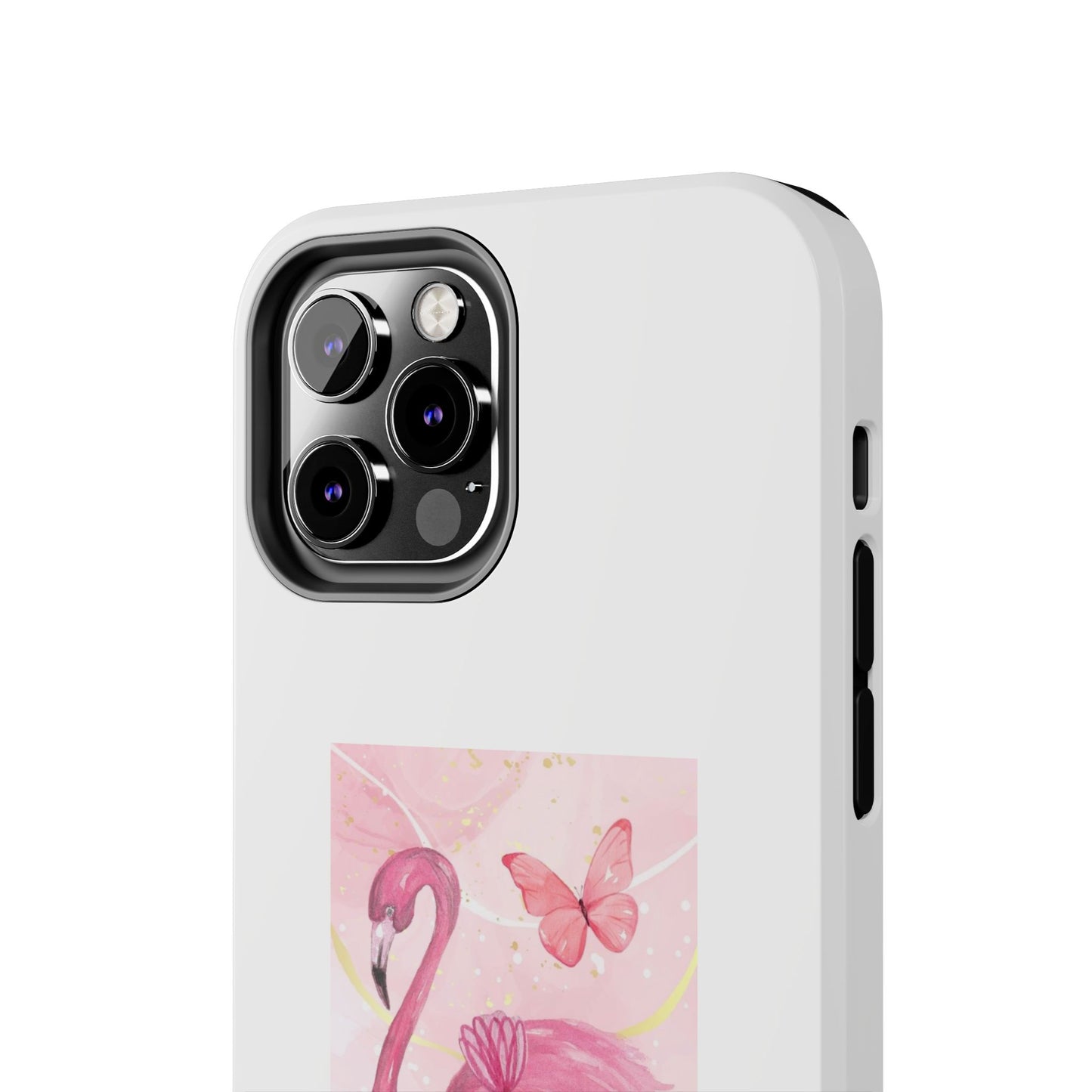 Flamingo & Butterfly - Tough iPhone Cases - Choose your Size