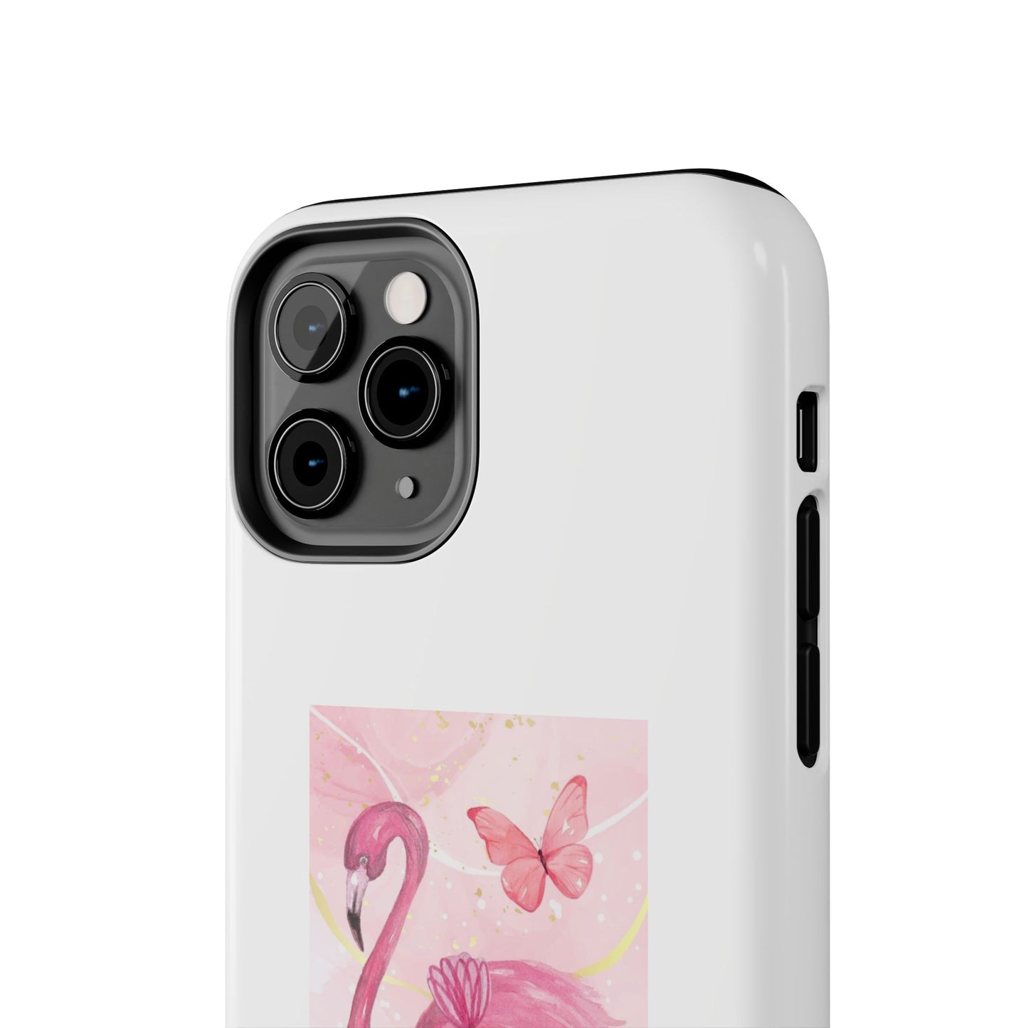 Flamingo & Butterfly - Tough iPhone Cases - Choose your Size