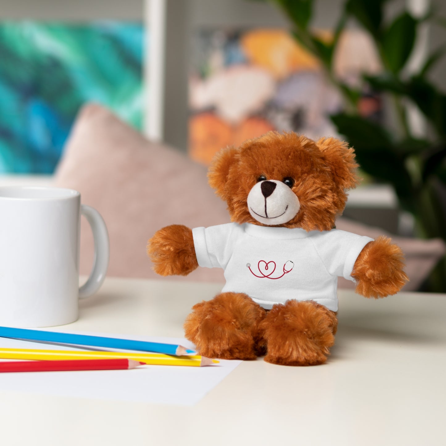 Adorable Stethoscope Heart - Stuffed Animal, Gift for Nurses, Cuddle Toy, Cute Plush Bear, Nurse Appreciation