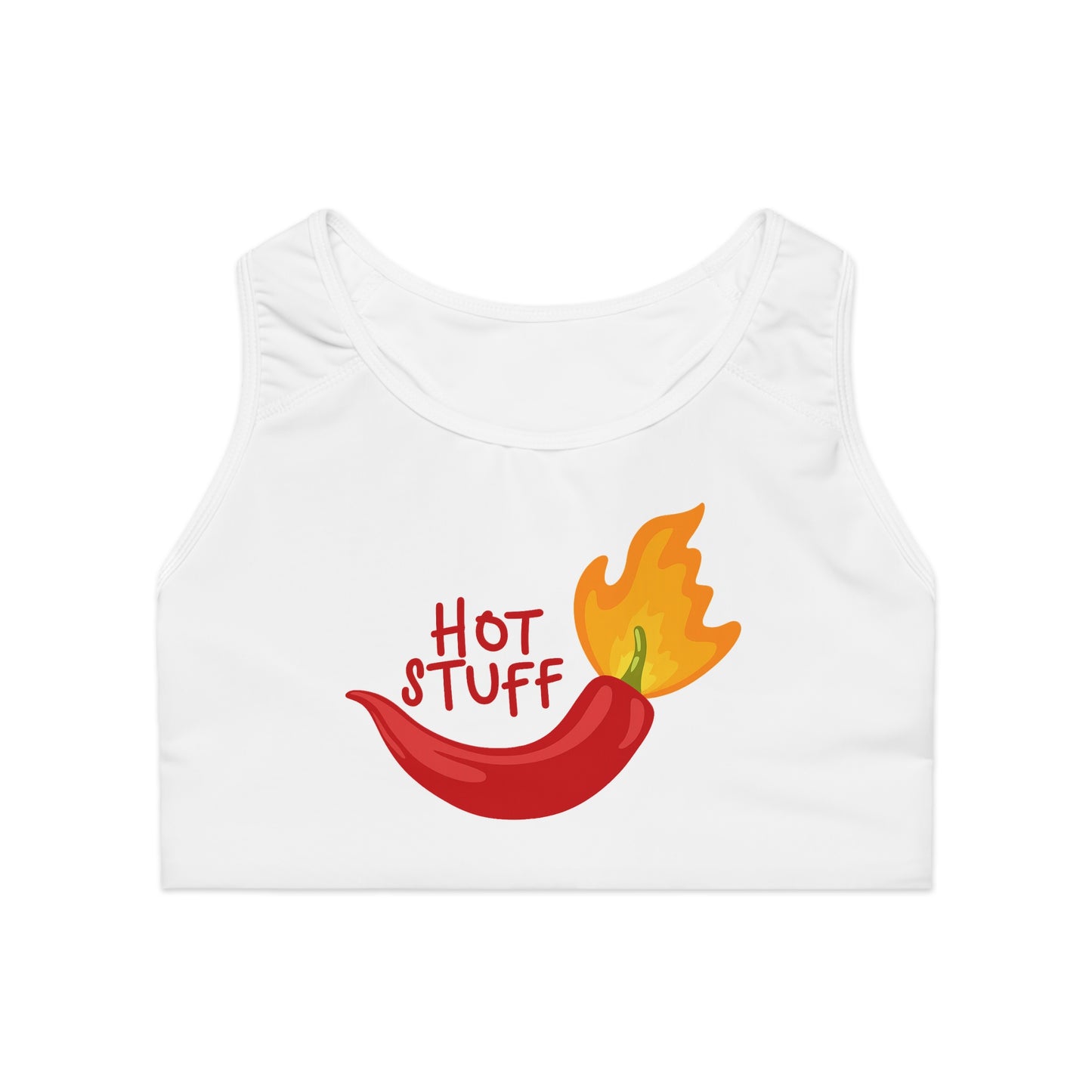 HOT STUFF - Sports Bra, Cute Workout Top, Fitness Apparel, Jeep Lover Gift, Activewear for the Gym or Yogah