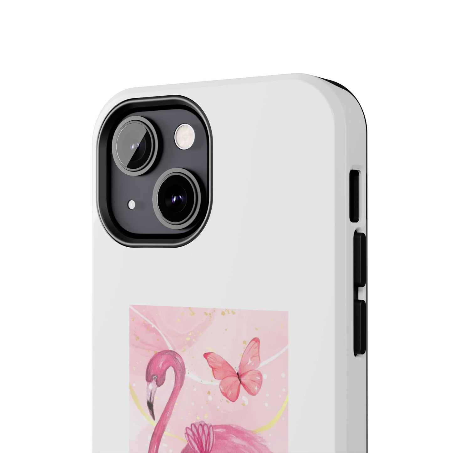 Flamingo & Butterfly - Tough iPhone Cases - Choose your Size