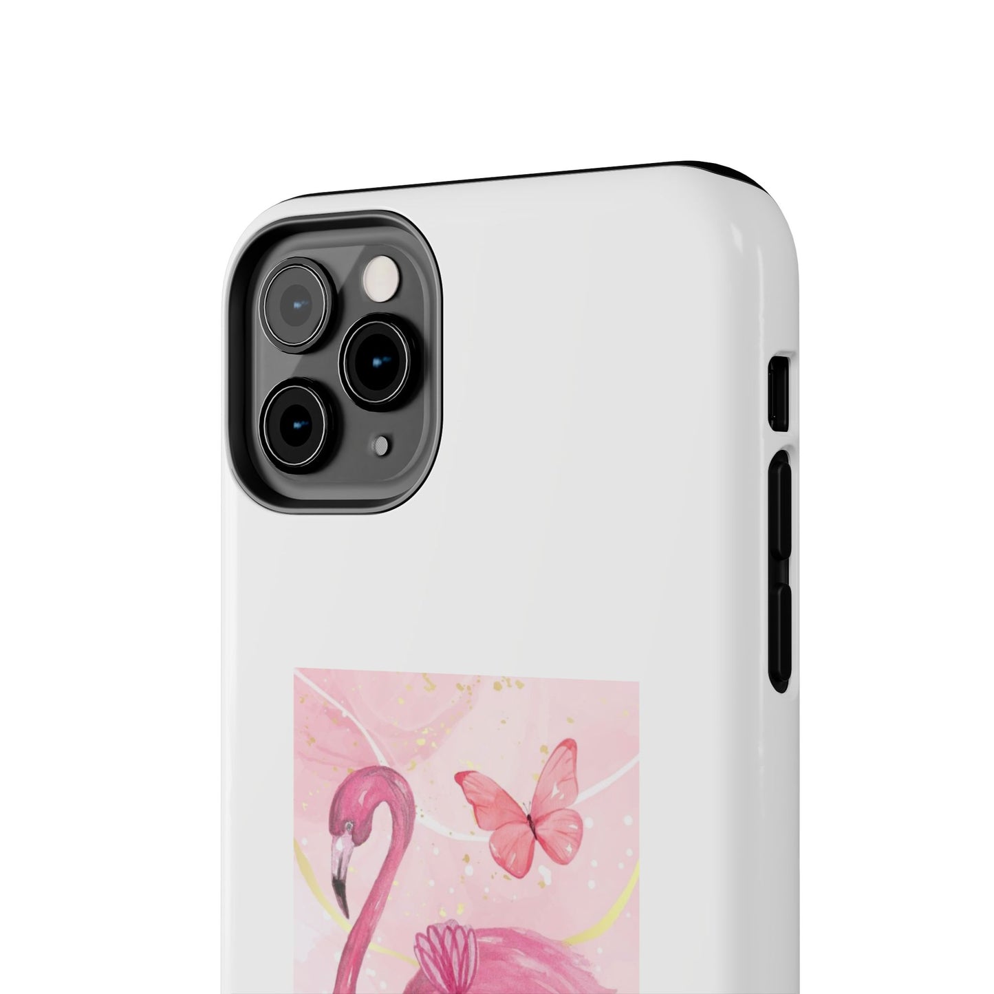 Flamingo & Butterfly - Tough iPhone Cases - Choose your Size