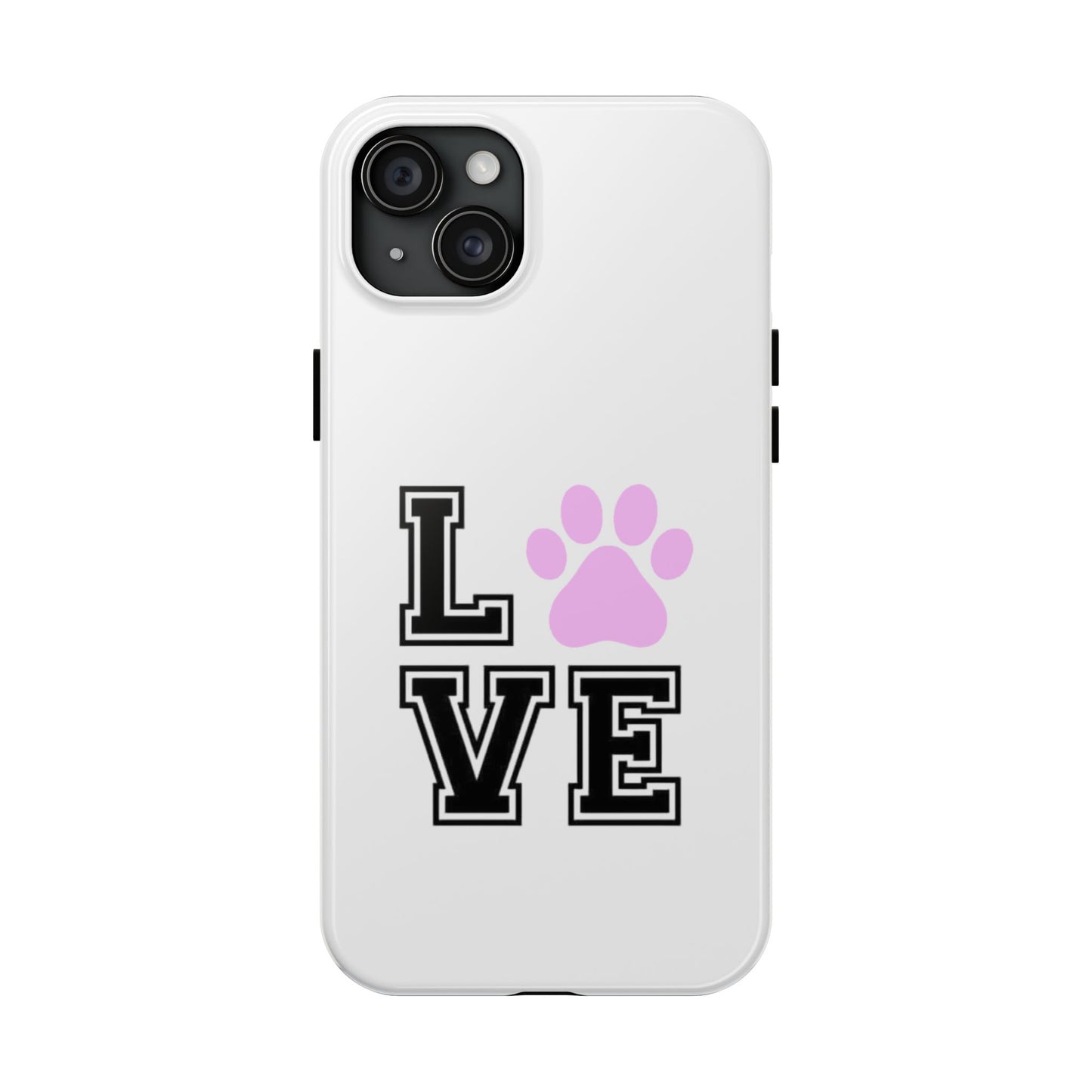 Love Pink Paw Print - Tough iPhone Cases - Choose your Size