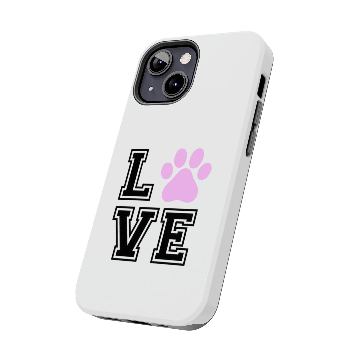 Love Pink Paw Print - Tough iPhone Cases - Choose your Size