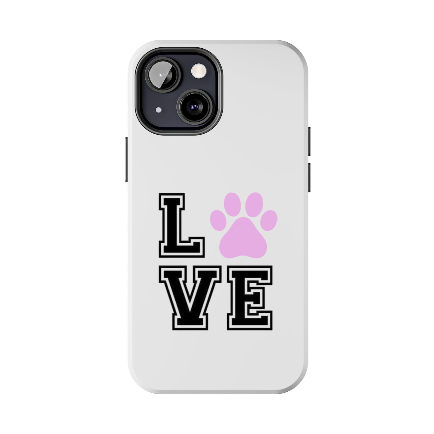 Love Pink Paw Print - Tough iPhone Cases - Choose your Size