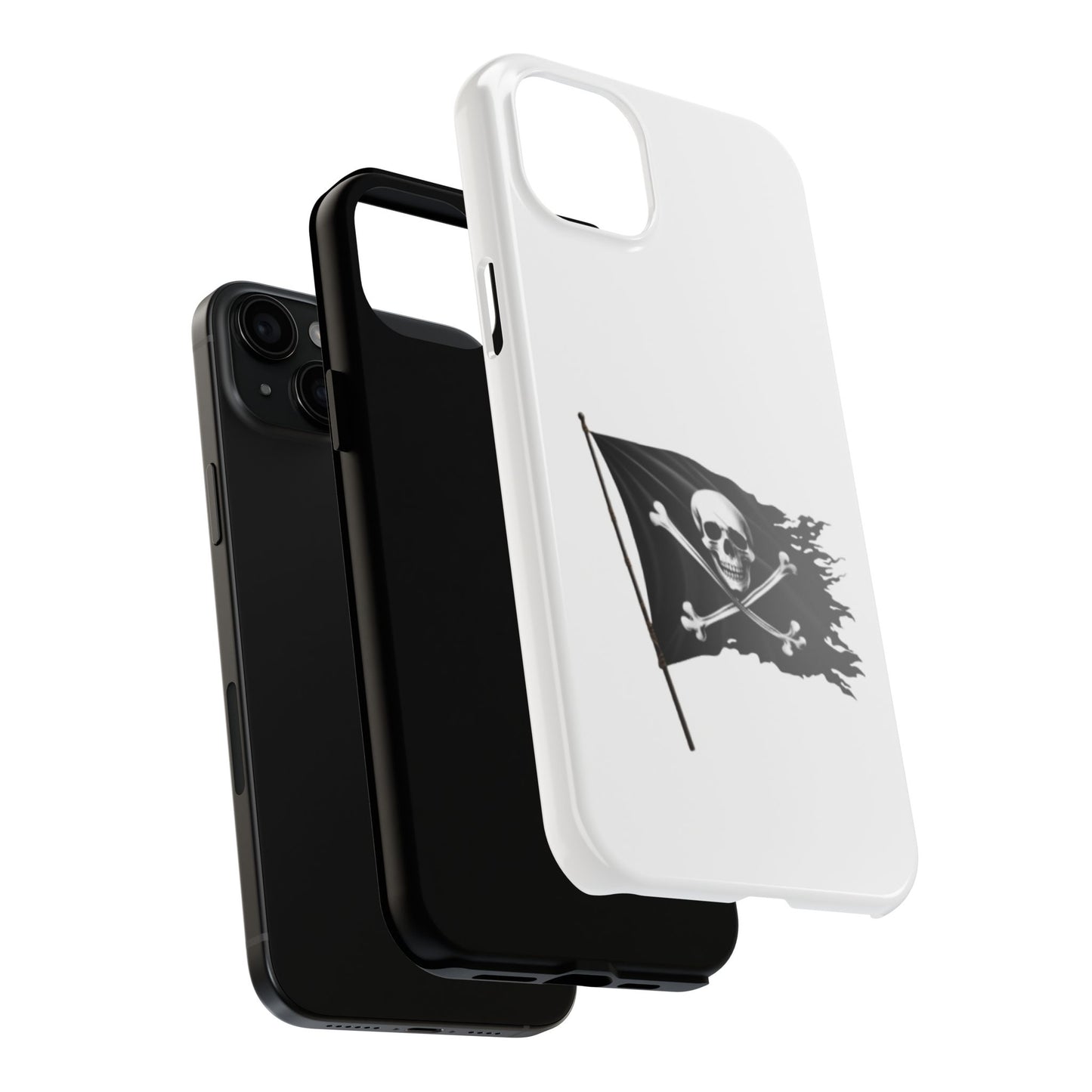 Black Skull Pirate Flag - Tough iPhone Cases - Choose your Size
