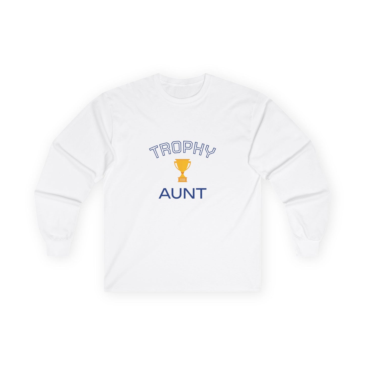 Trophy Aunt - Long Sleeve Cotton Tee, Gift for Aunt’s Birthday, casual Unisex Top