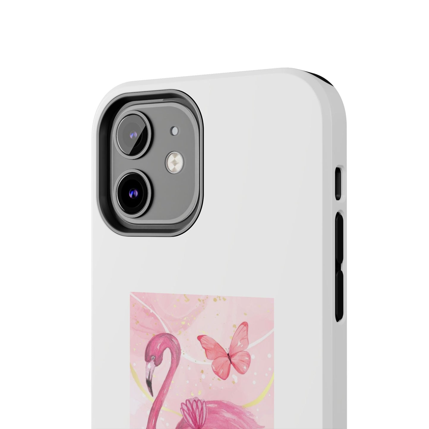 Flamingo & Butterfly - Tough iPhone Cases - Choose your Size