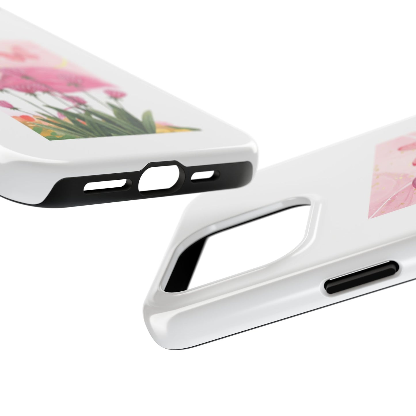 Flamingo & Butterfly - Tough iPhone Cases - Choose your Size