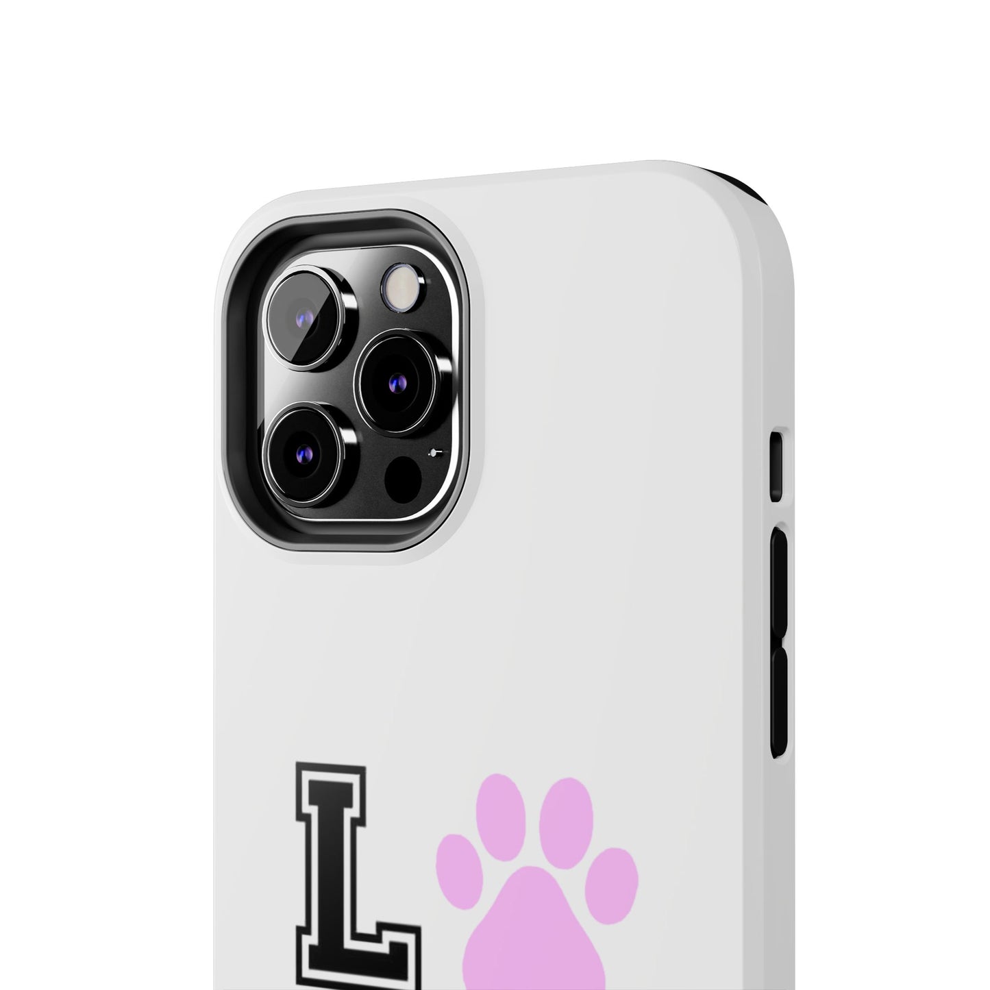 Love Pink Paw Print - Tough iPhone Cases - Choose your Size
