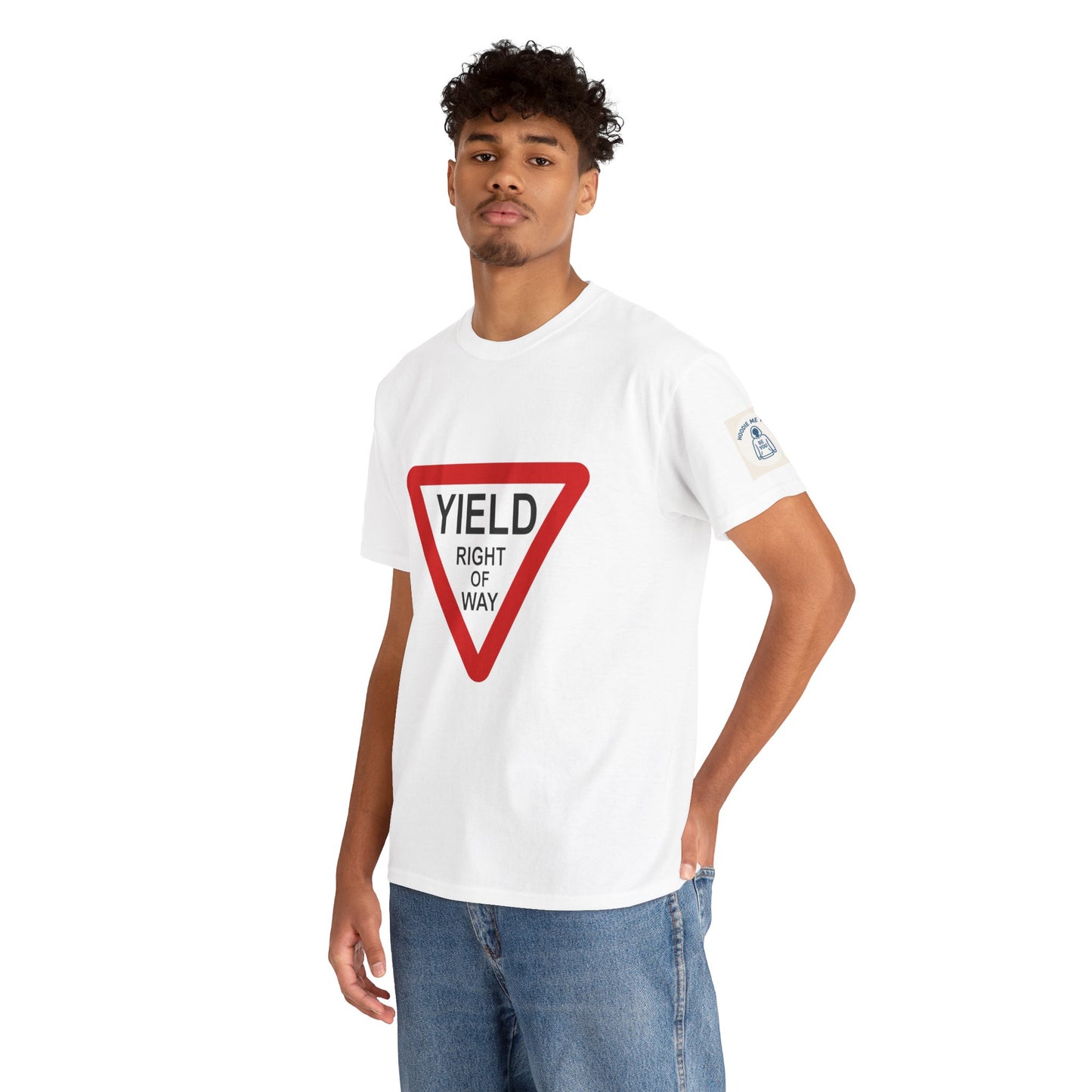 Yield Right of Way - Unisex Heavy Cotton Tee