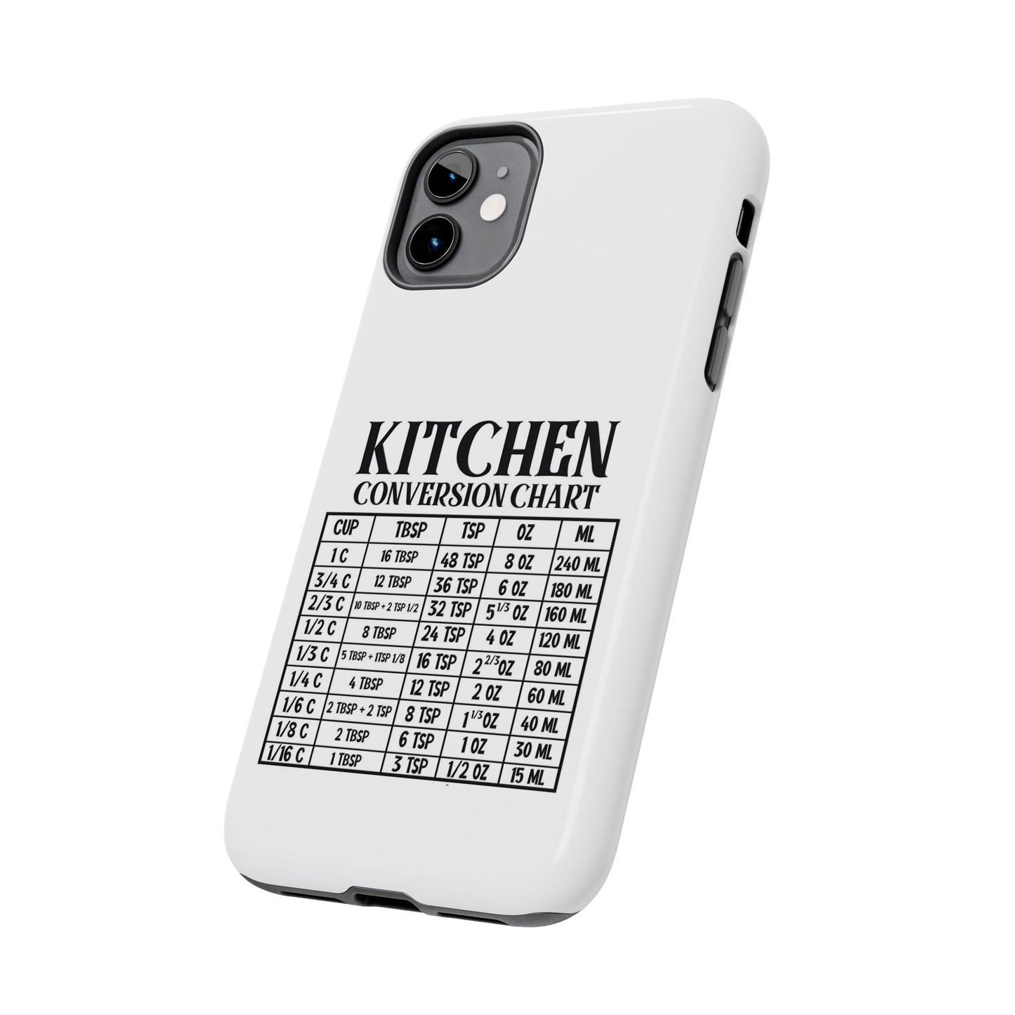 Kitchen Conversion Chart - Tough iPhone Cases - Choose your Size