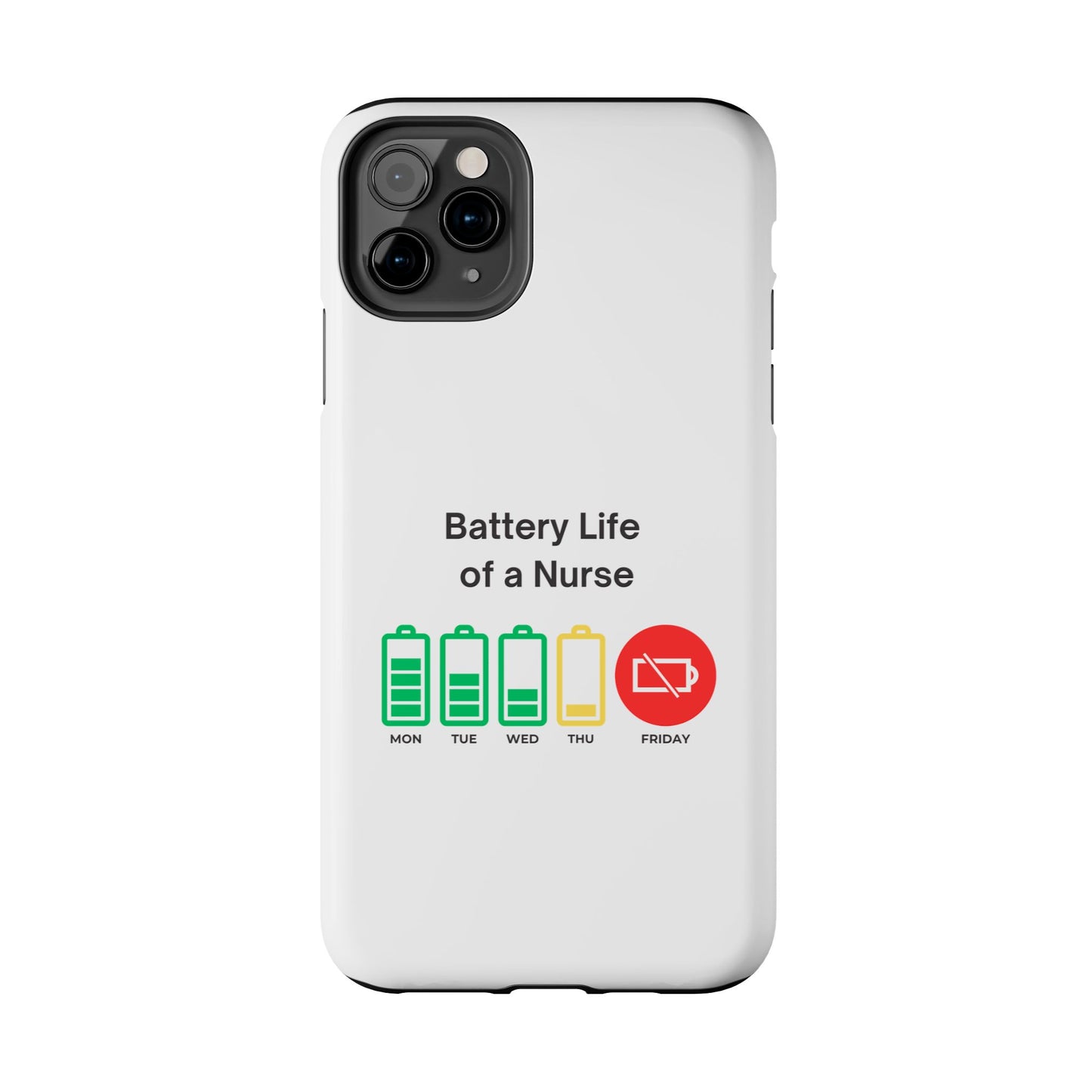 Battery Life of a Nurse - Tough iPhone Cases - Choose your Size