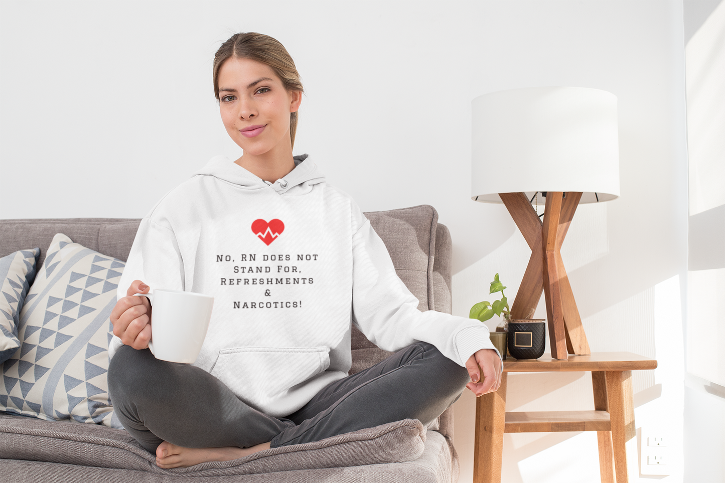 Nurse Humor Hoodie - No RN Does Not Stand for Refreshments & Narcotics, Funny Gift for Nurses, Cozy Sweatshirt for Healthcare Workers