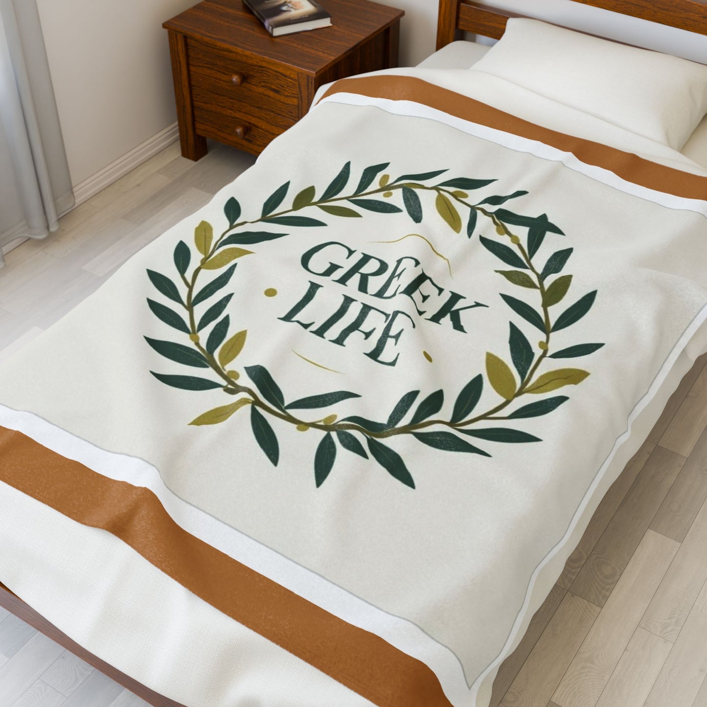 Greek Life Velveteen Plush Blanket, Cozy Greek Decor, College Gift, Sorority/Fraternity Blanket, Home Blanket for Students