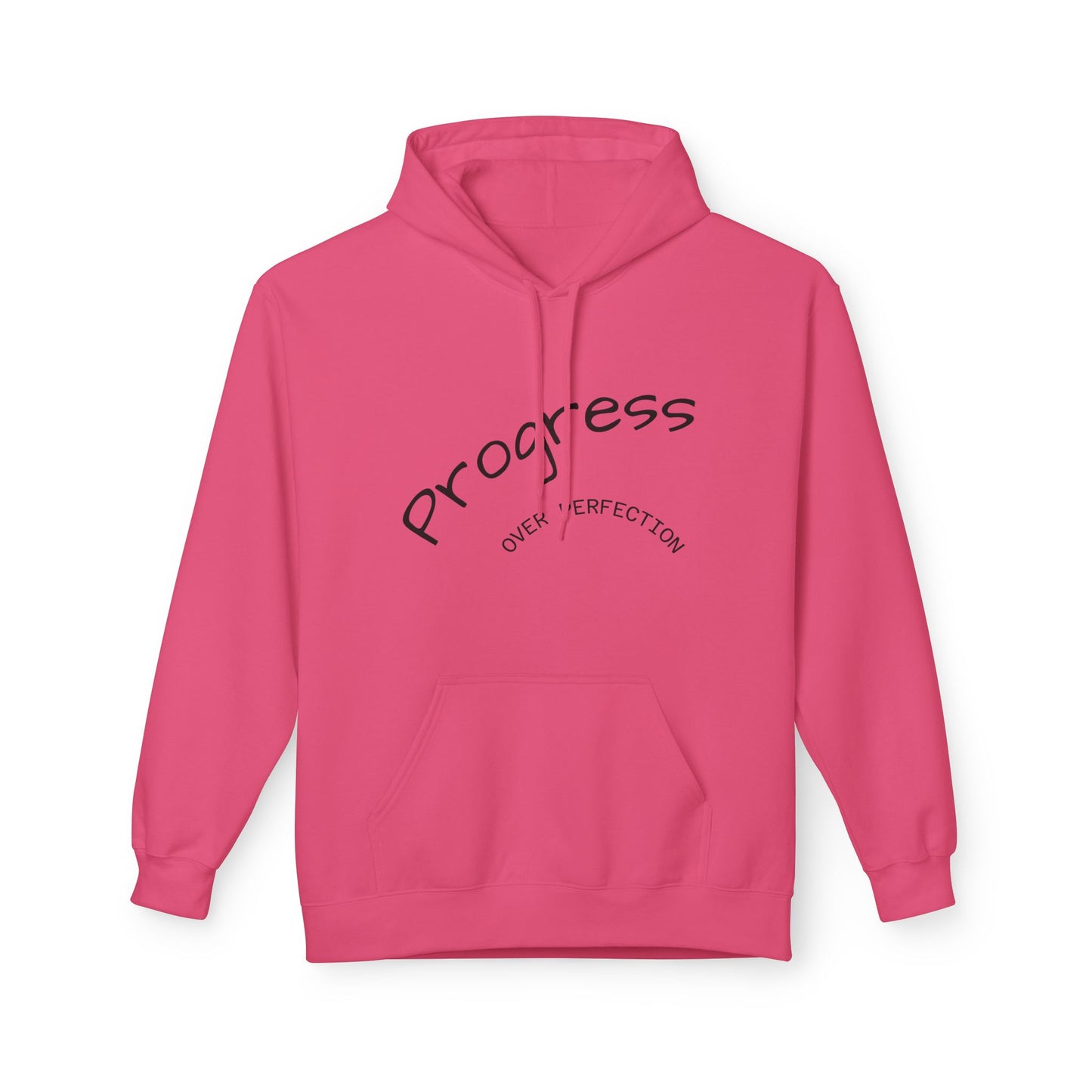 Progress Over Perfection Hoodie, Cozy Fleece Sweatshirt for Self-Care, Unisex Gift for Motivation, Self-Improvement, Relaxation Wear