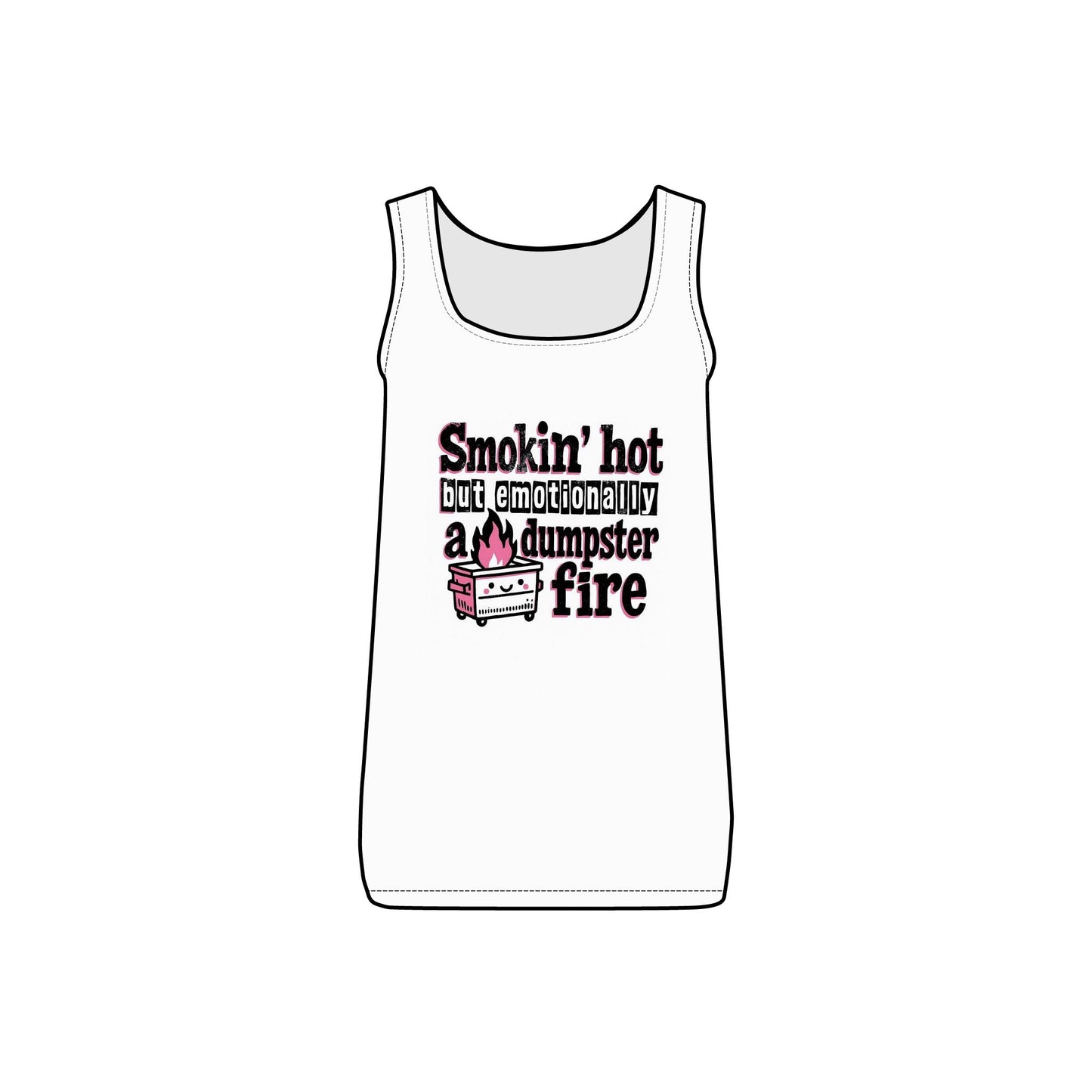 Smokin’ Hot but Emotionally a Dumpster Fire Women's Micro Ribbed Tank | Cute Casual Summer Top, Movie Night Apparel, Gift for Her, Beach Wear, Sleep Wear