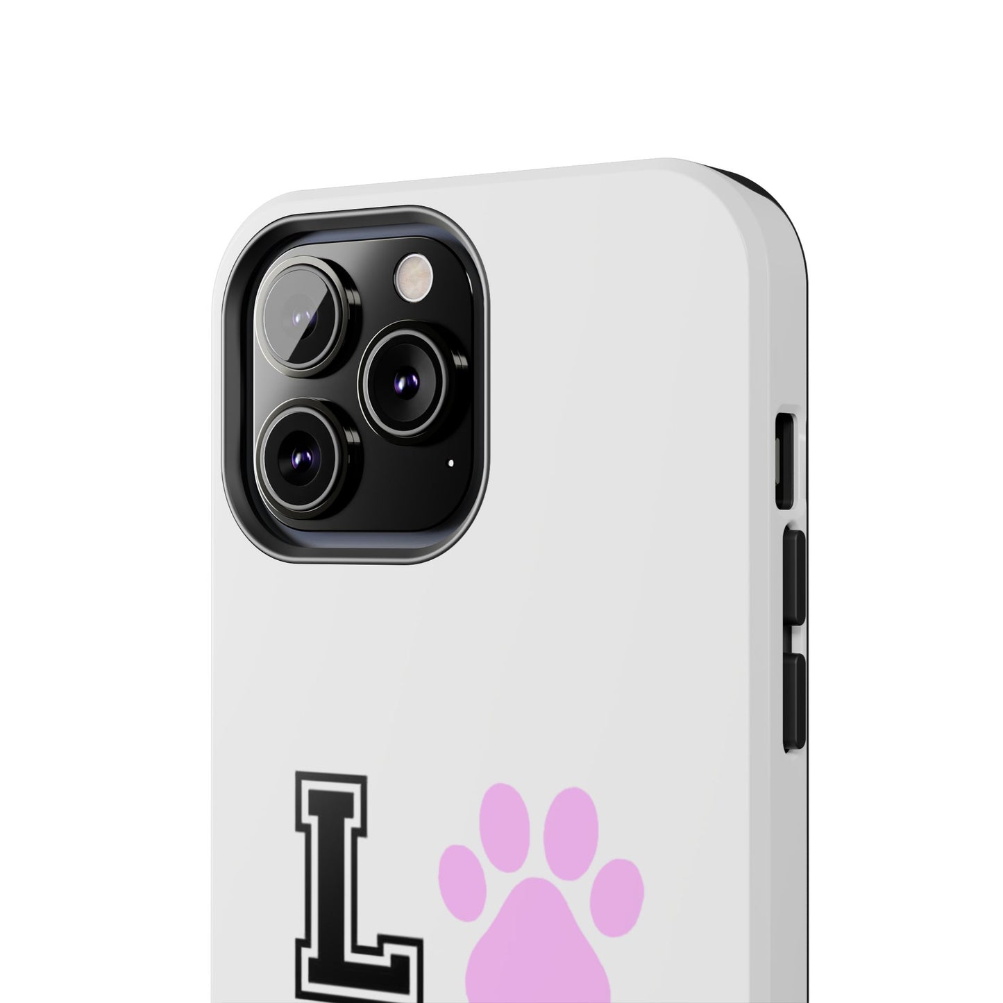 Love Pink Paw Print - Tough iPhone Cases - Choose your Size