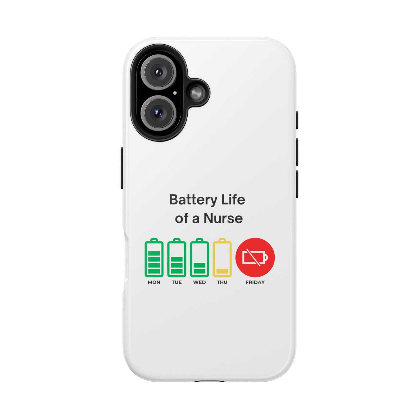 Battery Life of a Nurse - Tough iPhone Cases - Choose your Size