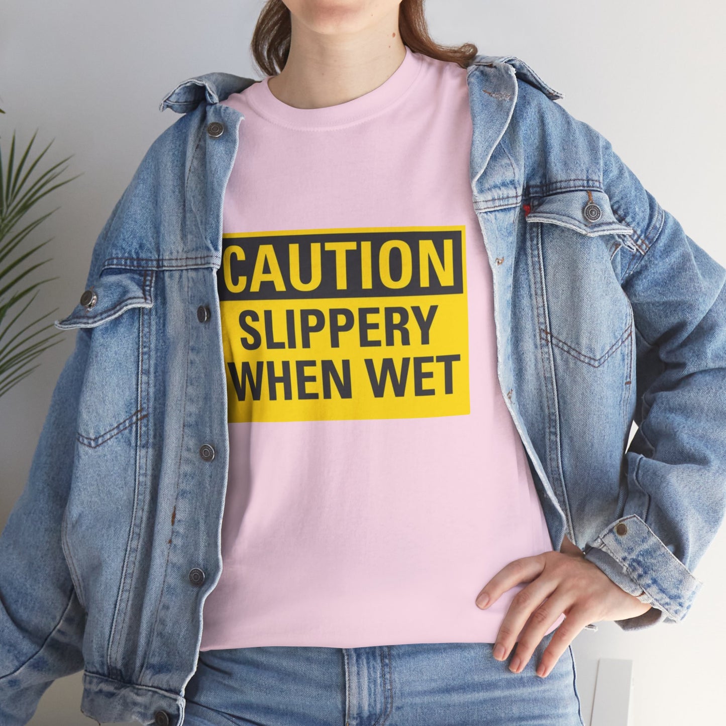 Caution Slippery When Wet - Unisex Heavy Cotton Tee