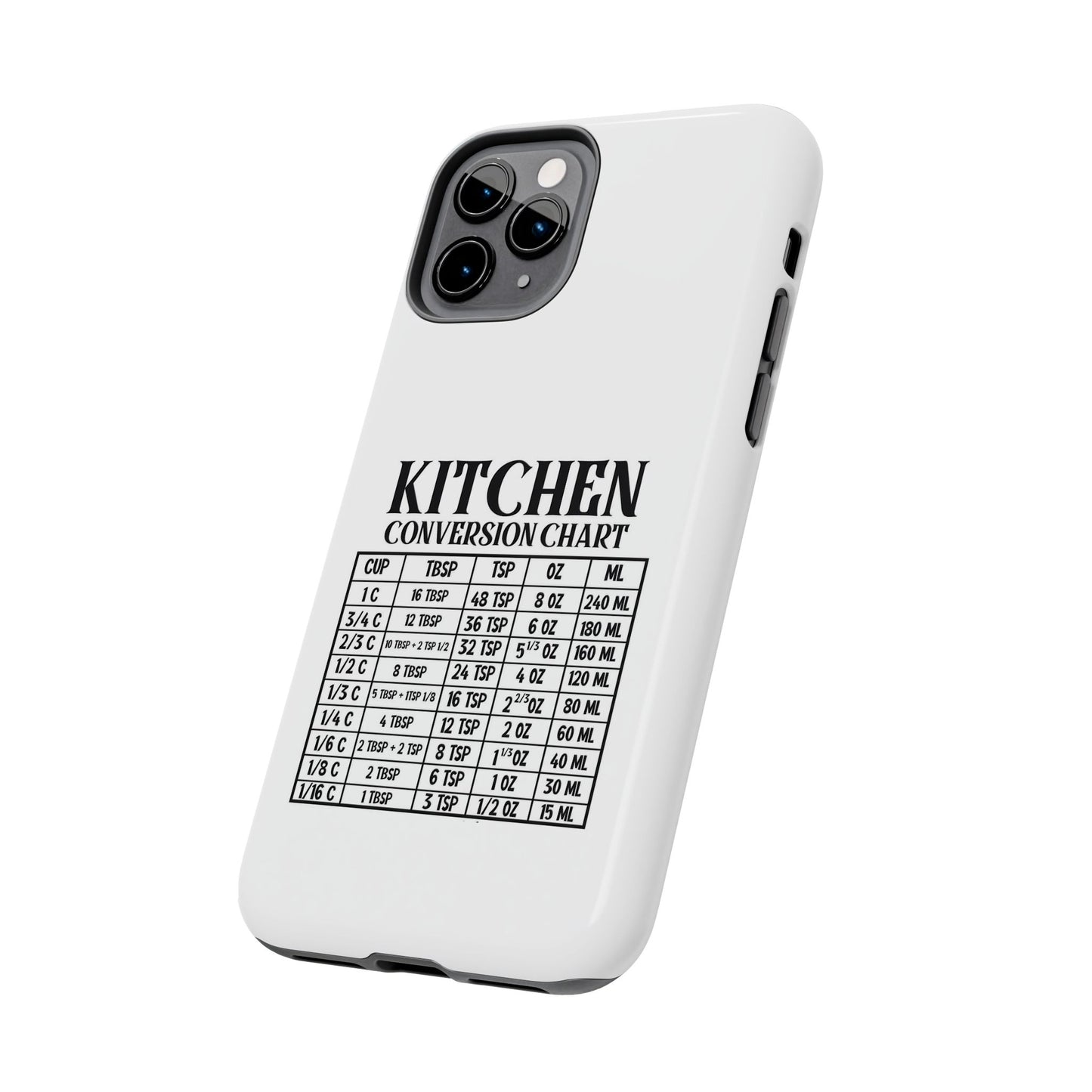 Kitchen Conversion Chart - Tough iPhone Cases - Choose your Size