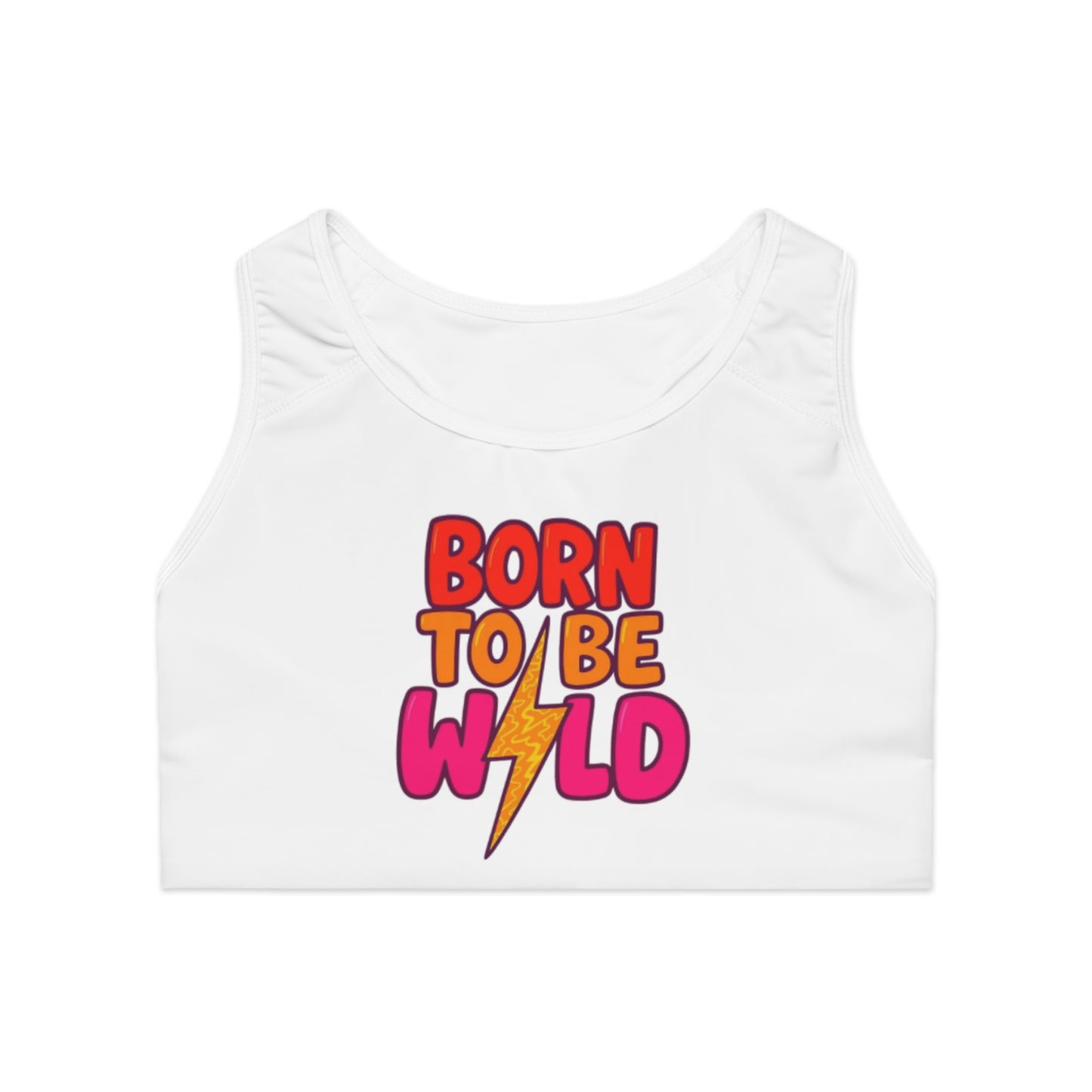 BORN TO BE WILD - Sports Bra, Cute Workout Top, Fitness Apparel, Jeep Lover Gift, Activewear for the Gym or Yoga