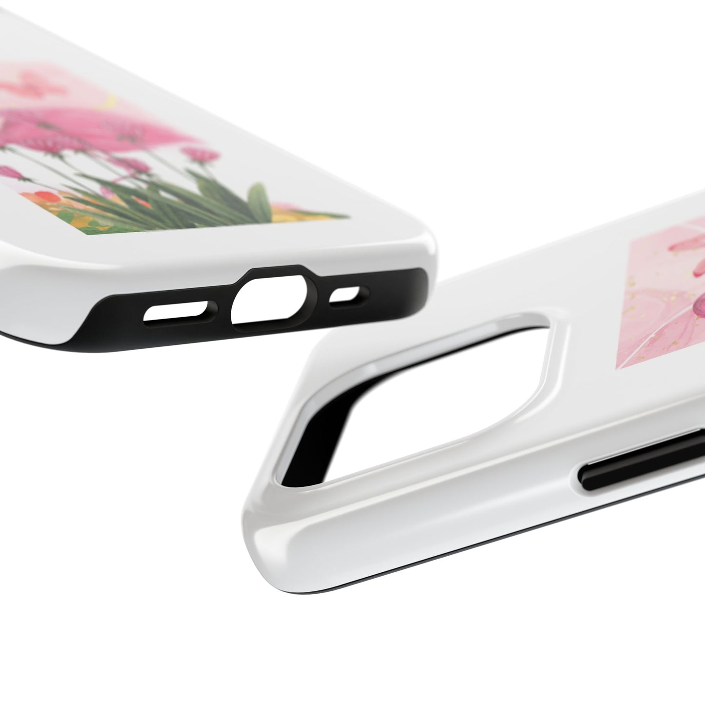 Flamingo & Butterfly - Tough iPhone Cases - Choose your Size